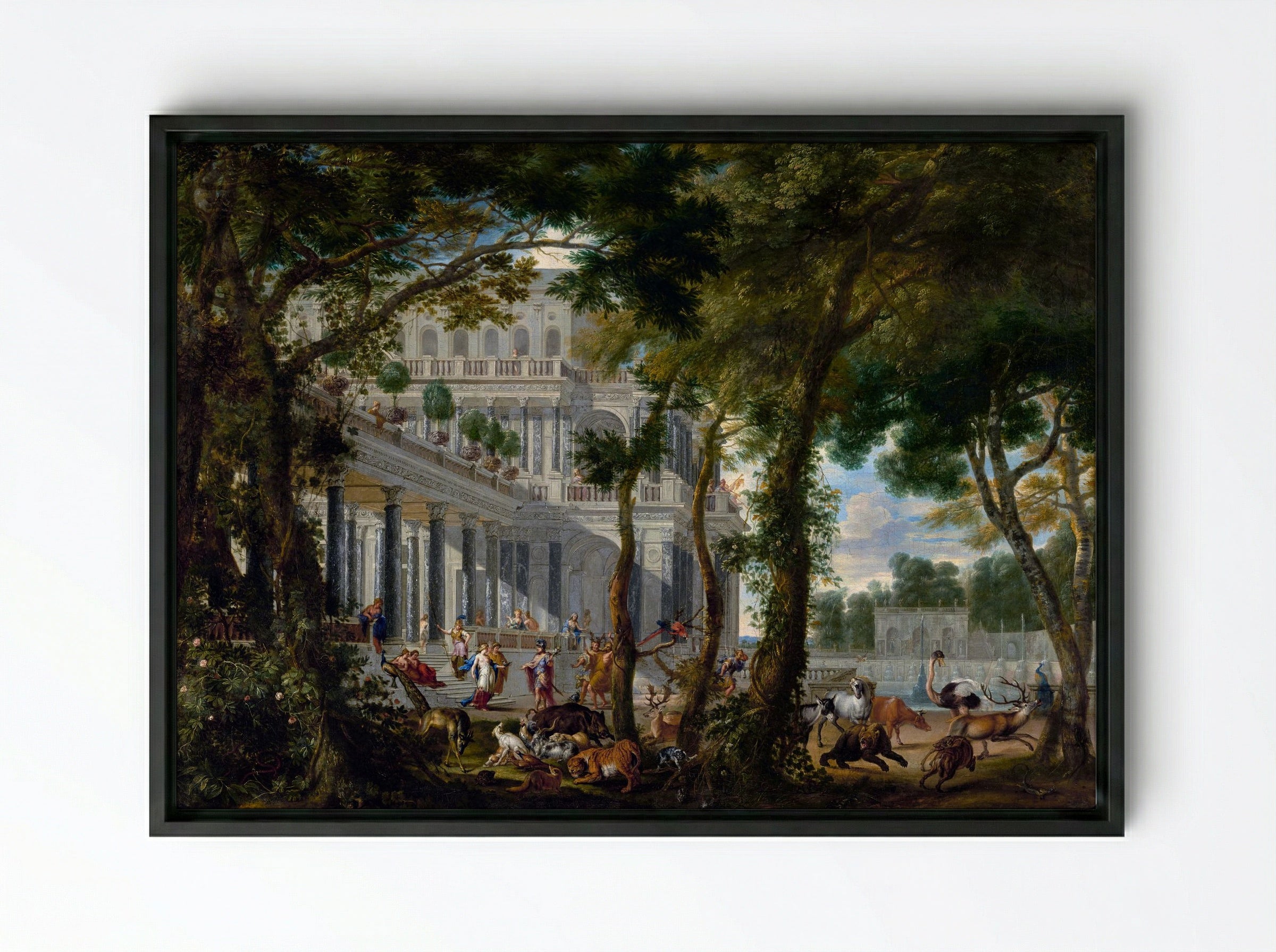 Ulysses at the Palace of Circe - Wilhelm Schubert van Ehrenberg - Framed Canvas Black