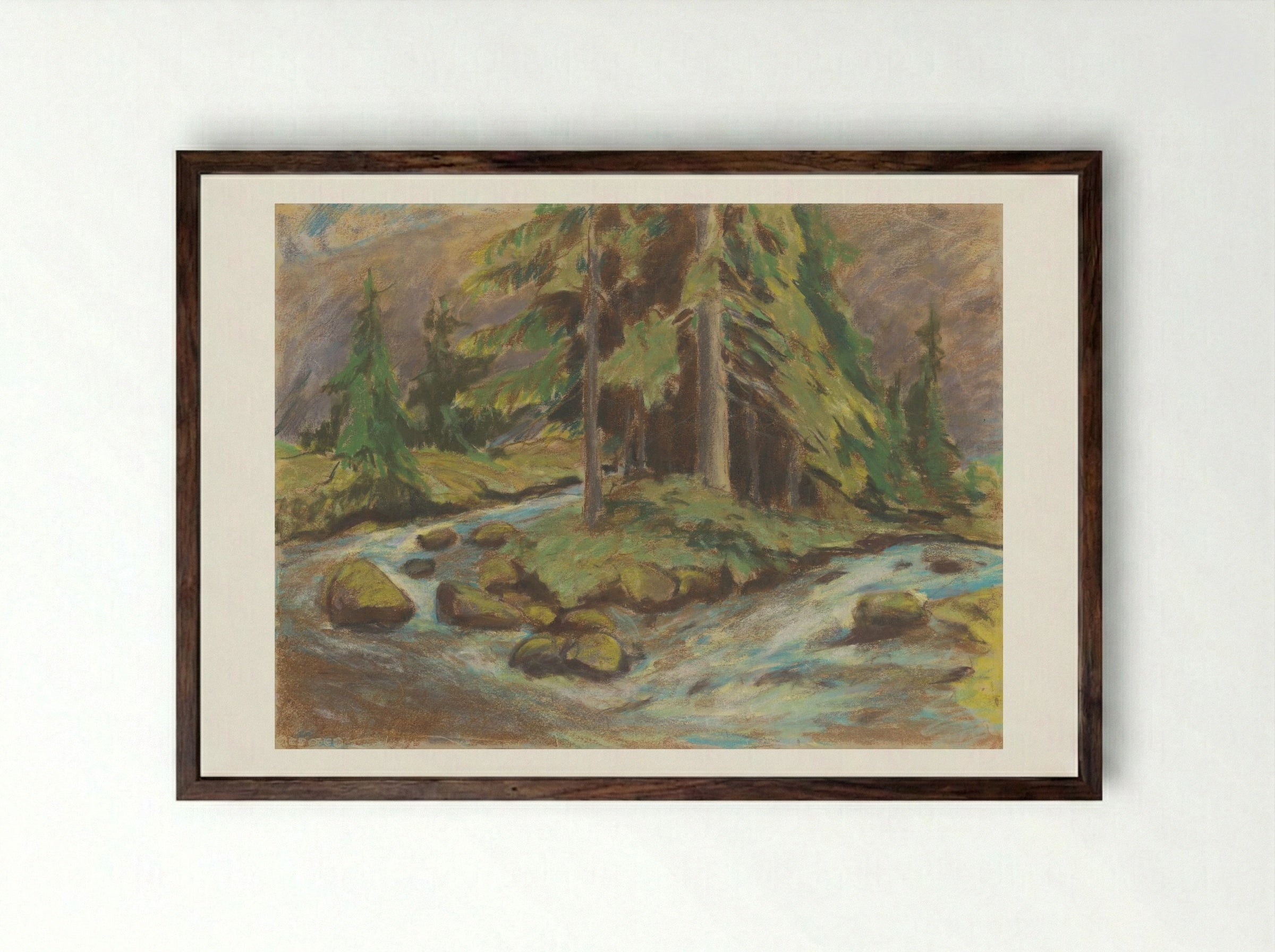 Demänovská Brook - Zolo Palugyay - Framed Print Dark Wood