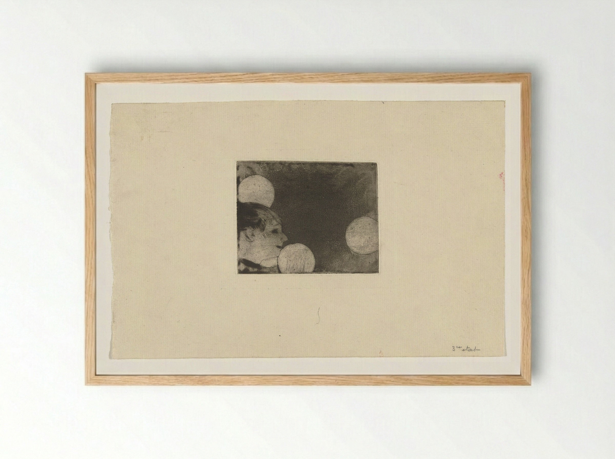 Singer in Profile with Four Gas Lamps - Edgar Degas - Framed Print Wood