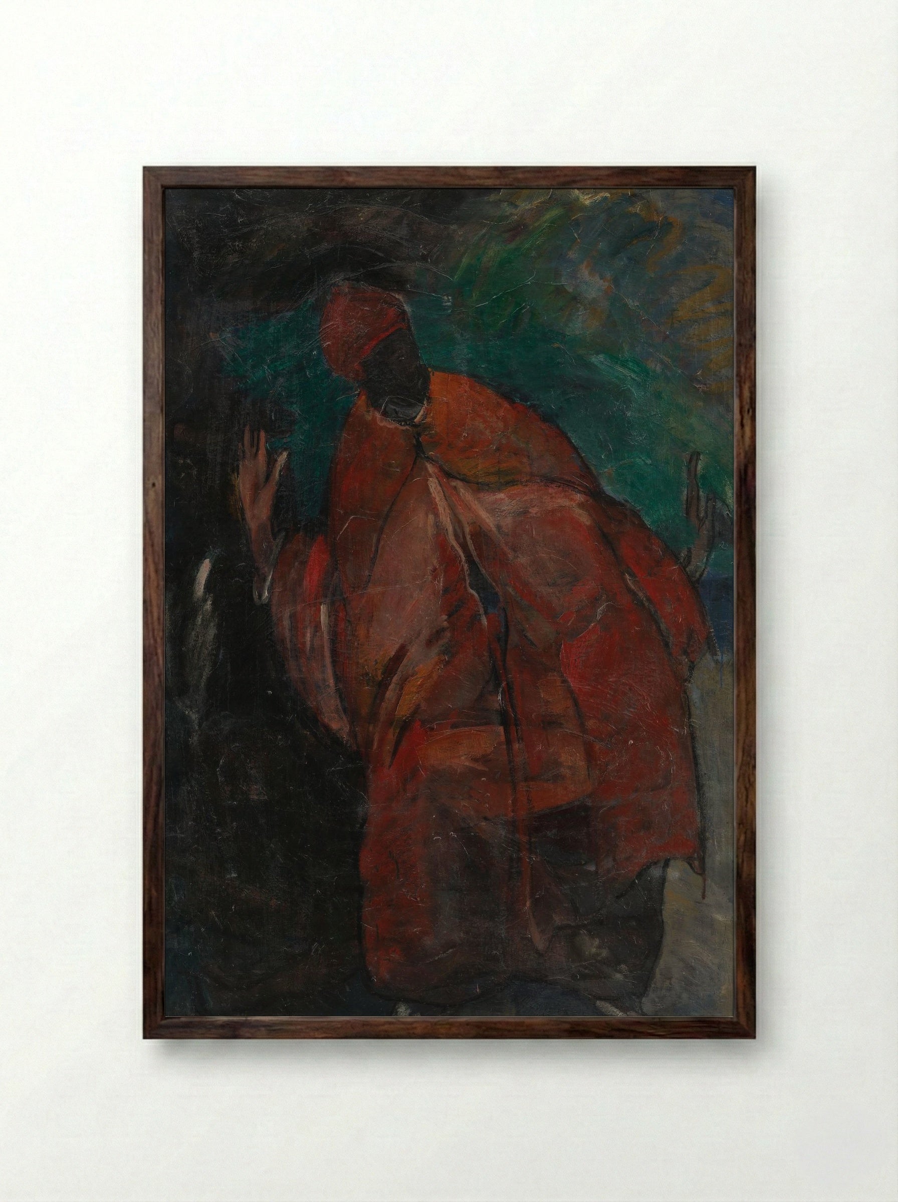 The Black Prophet, Prophets Opus II - Jens Adolf Jerichau - Framed Print Dark Wood