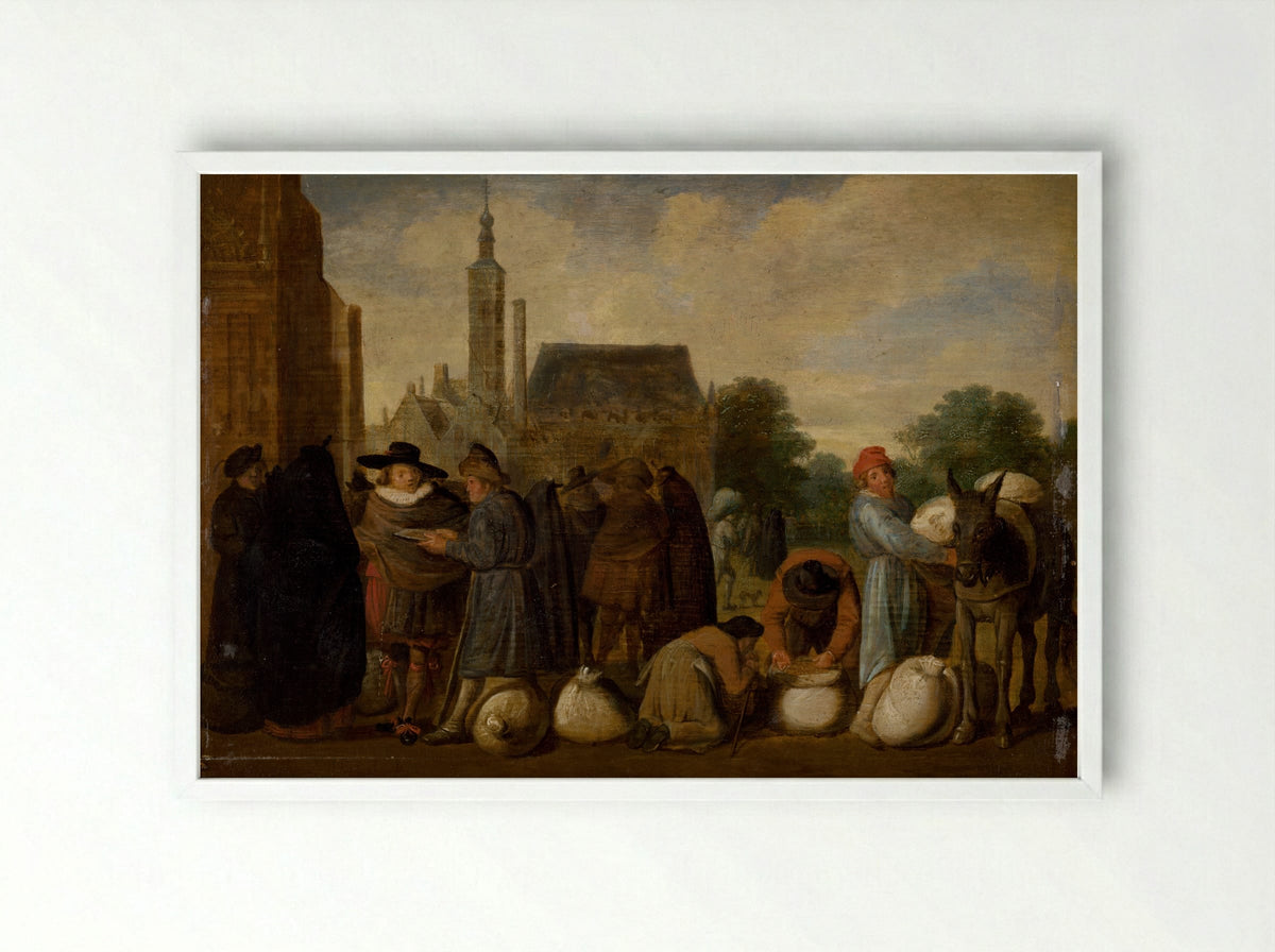 At the Market - Pieter Aertsen - Framed Print White
