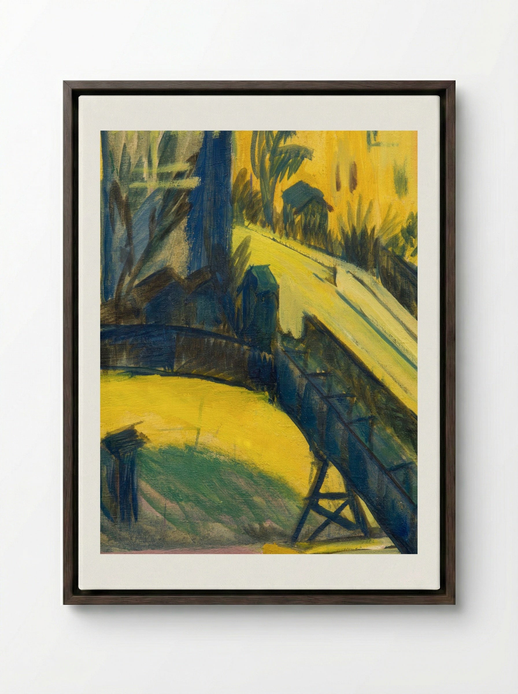View from the Window - Ernst Ludwig Kirchner - Framed Canvas Dark Wood