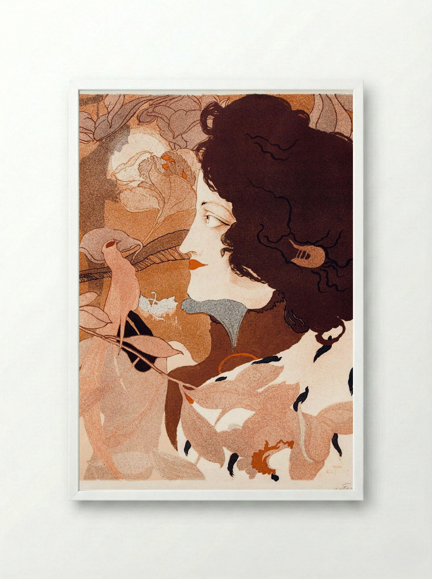 La Femme Fatale - Georges de Feure - Framed Print White