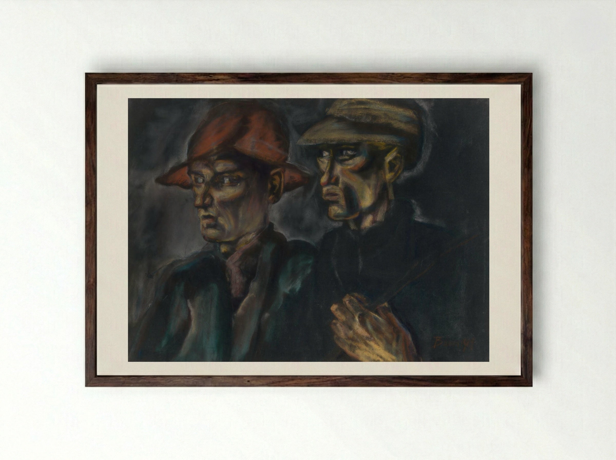 Tramps - Konstantin Bauer - Framed Print Dark Wood