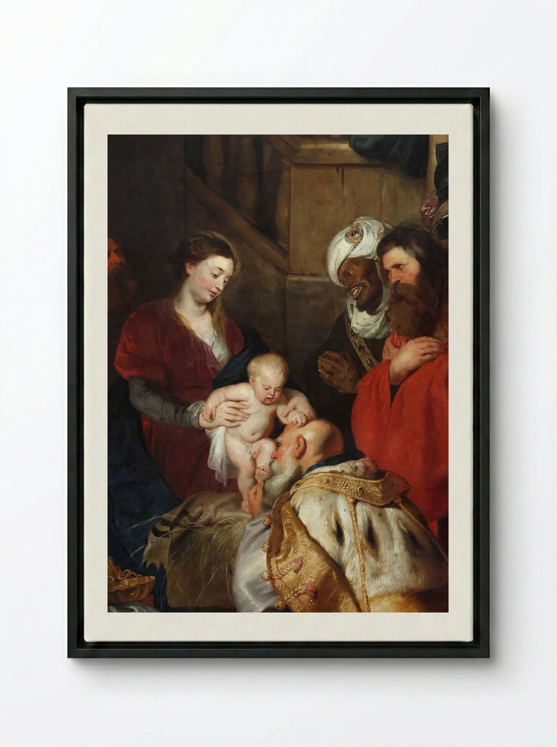 Adoration of the Magi - Peter Paul Rubens - Framed Canvas Black
