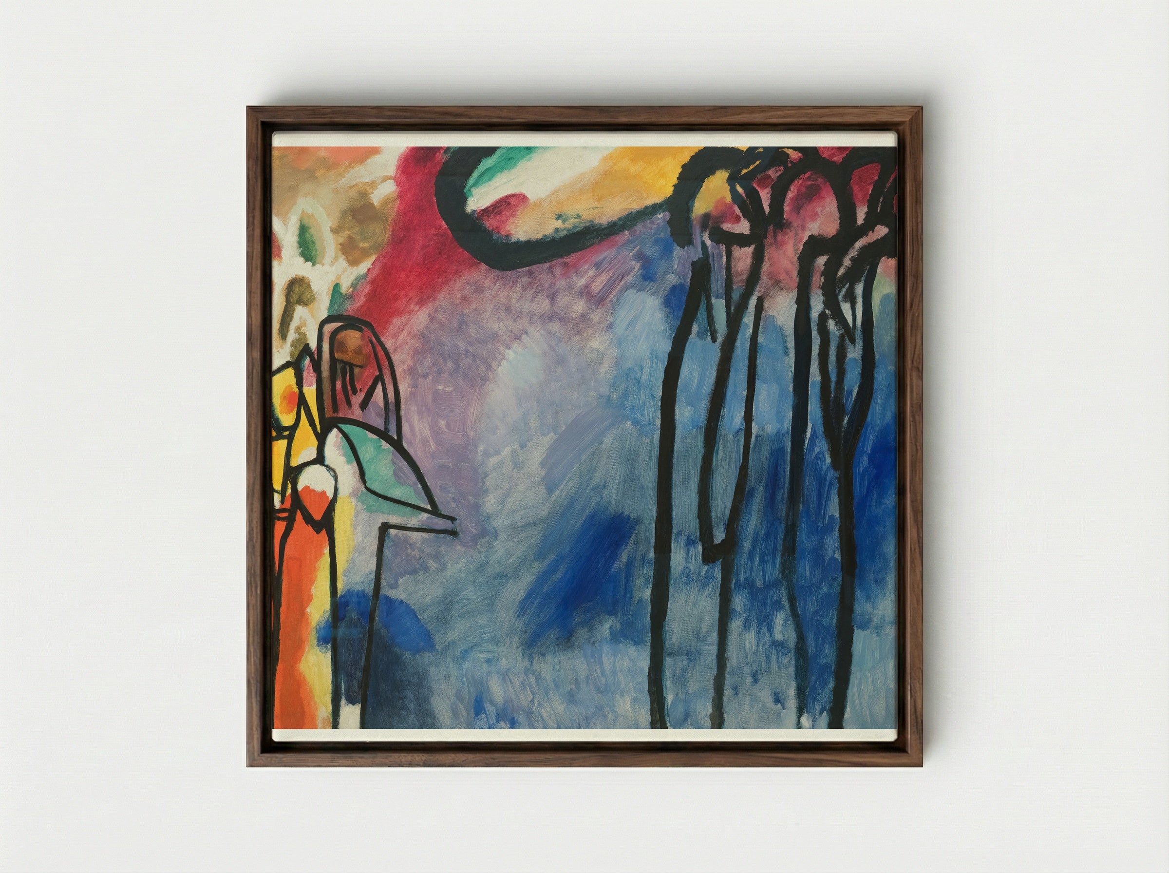 Improvisation 19 - Wassily Kandinsky - Framed Canvas Dark Wood
