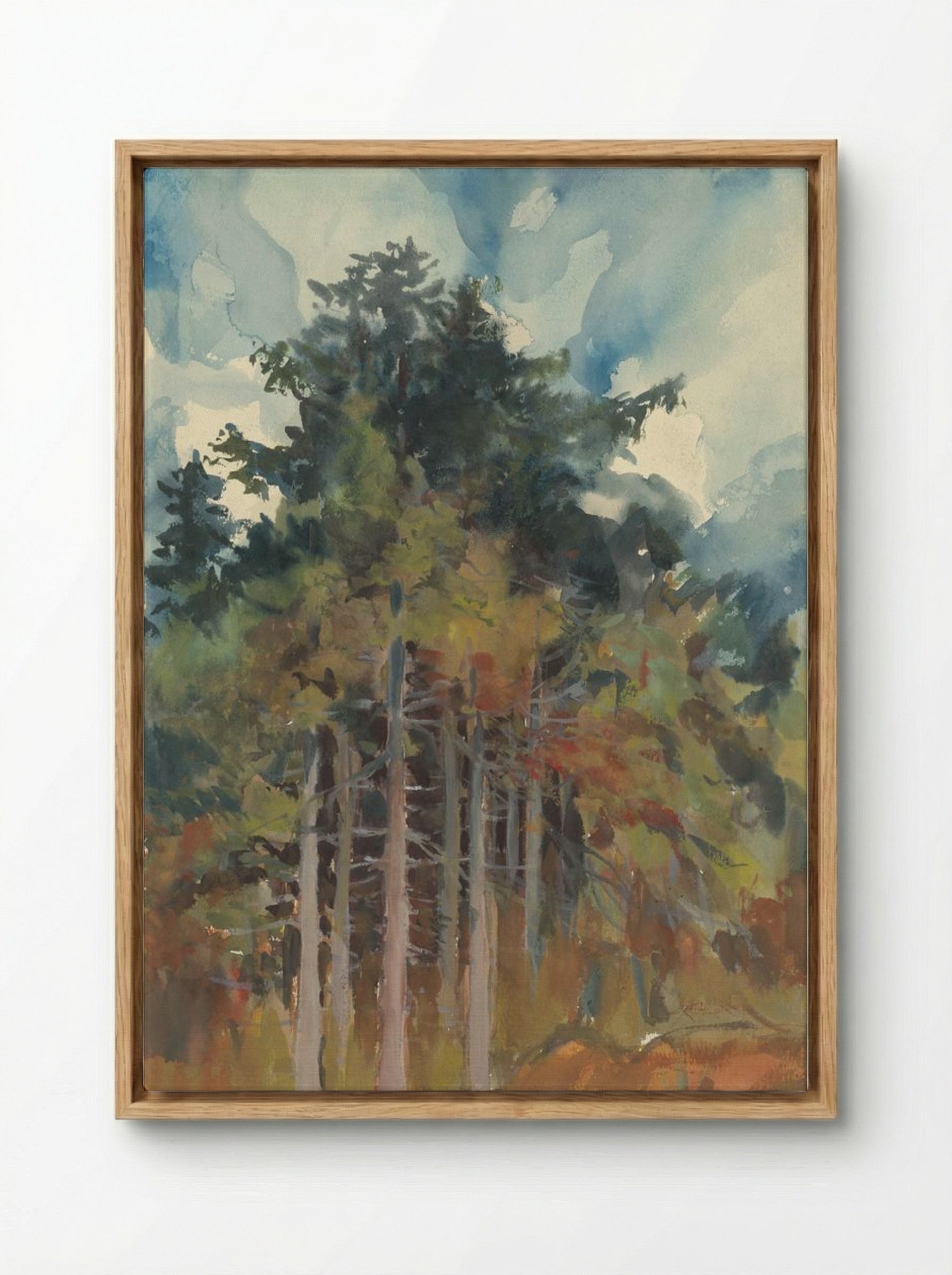In the Forest in Autumn - Zolo Palugyay - Framed Canvas Wood