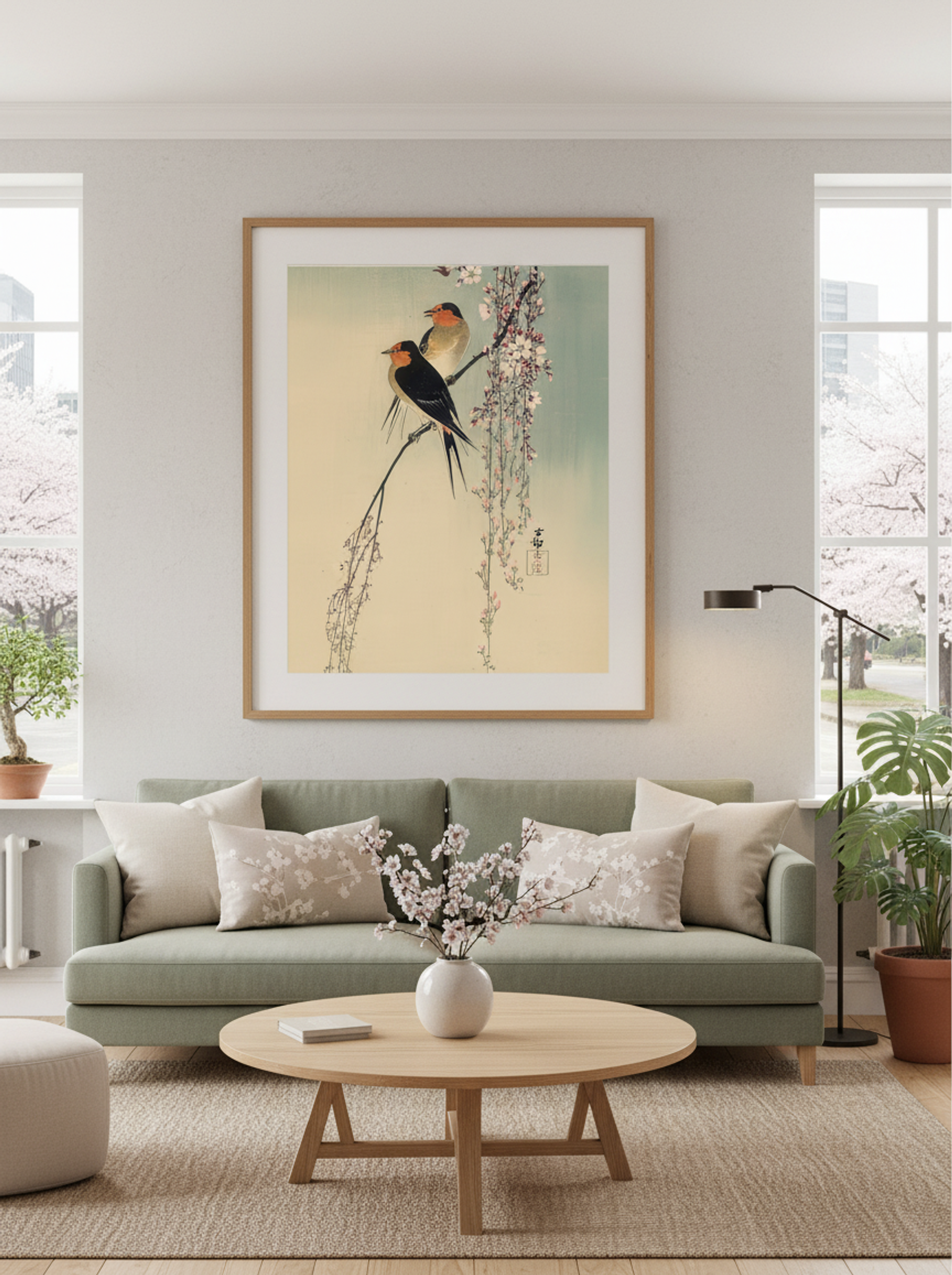 Swallows With Cherry Blossom - Ohara Koson - Lifestyle