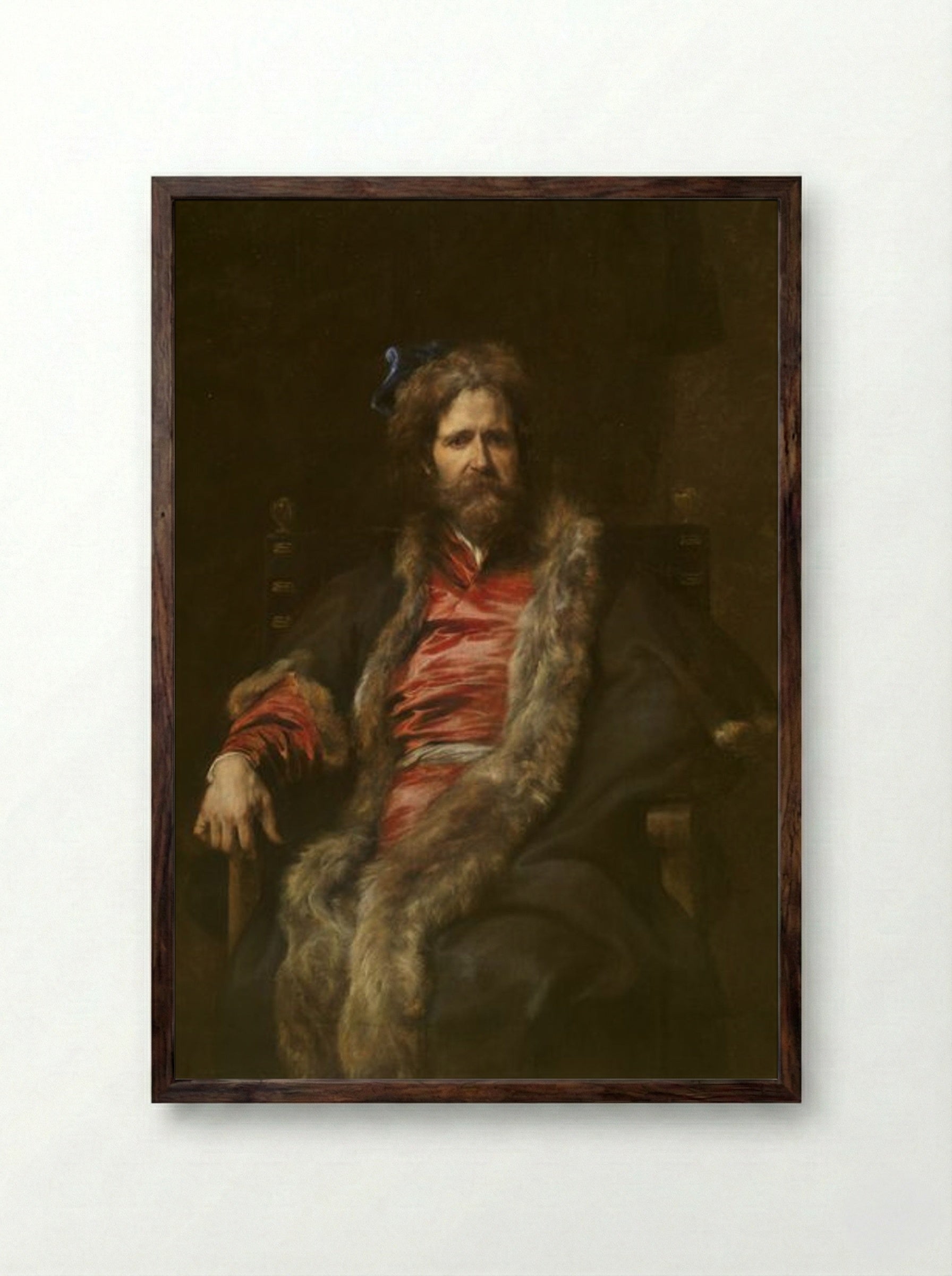 Portrait of Martin Ryckaert - Anthony van Dyck - Framed Print Dark Wood