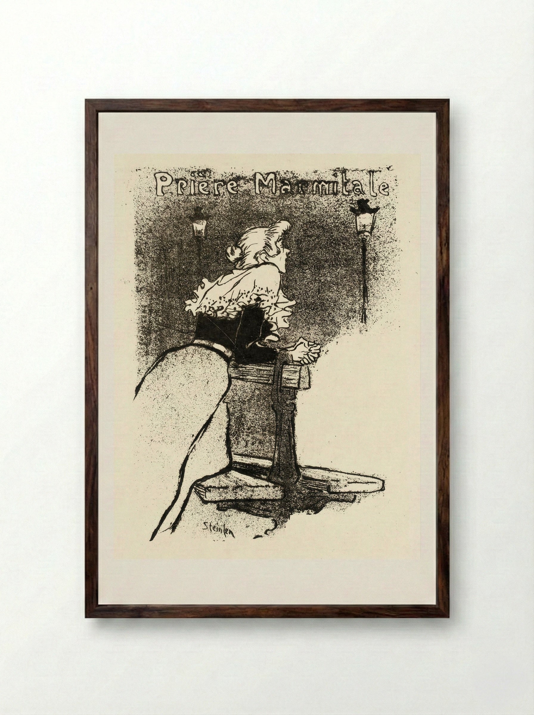 Prière Marmitale - Théophile Alexandre Steinlen - Framed Print Dark Wood