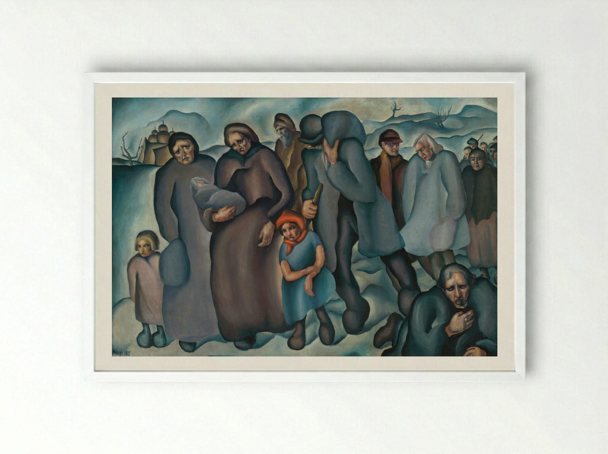 Refugees - Konstantin Bauer - Framed Print White