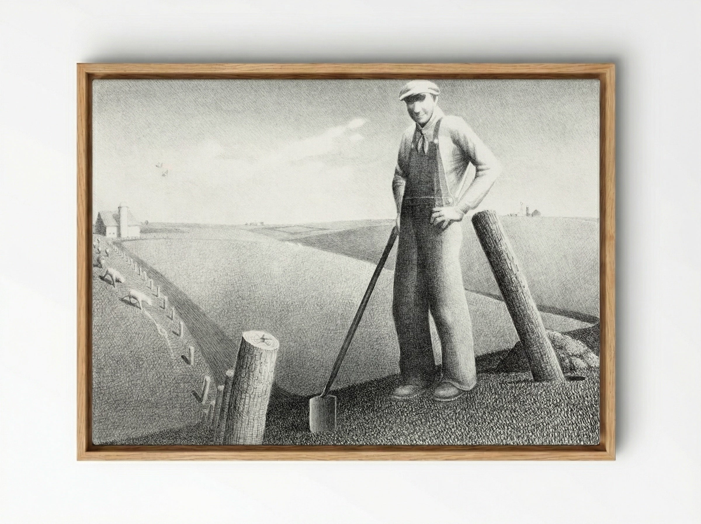 In the Spring - Grant Wood - Framed Canvas Wood