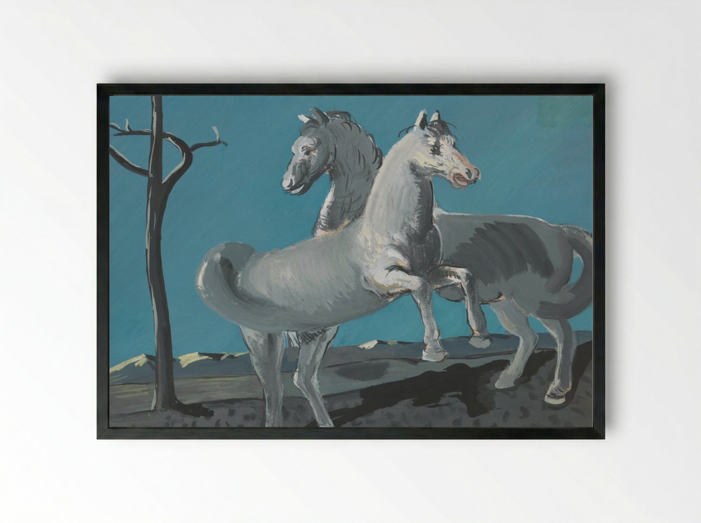 Study of Horses - Cyprián Majerník - Framed Print Black