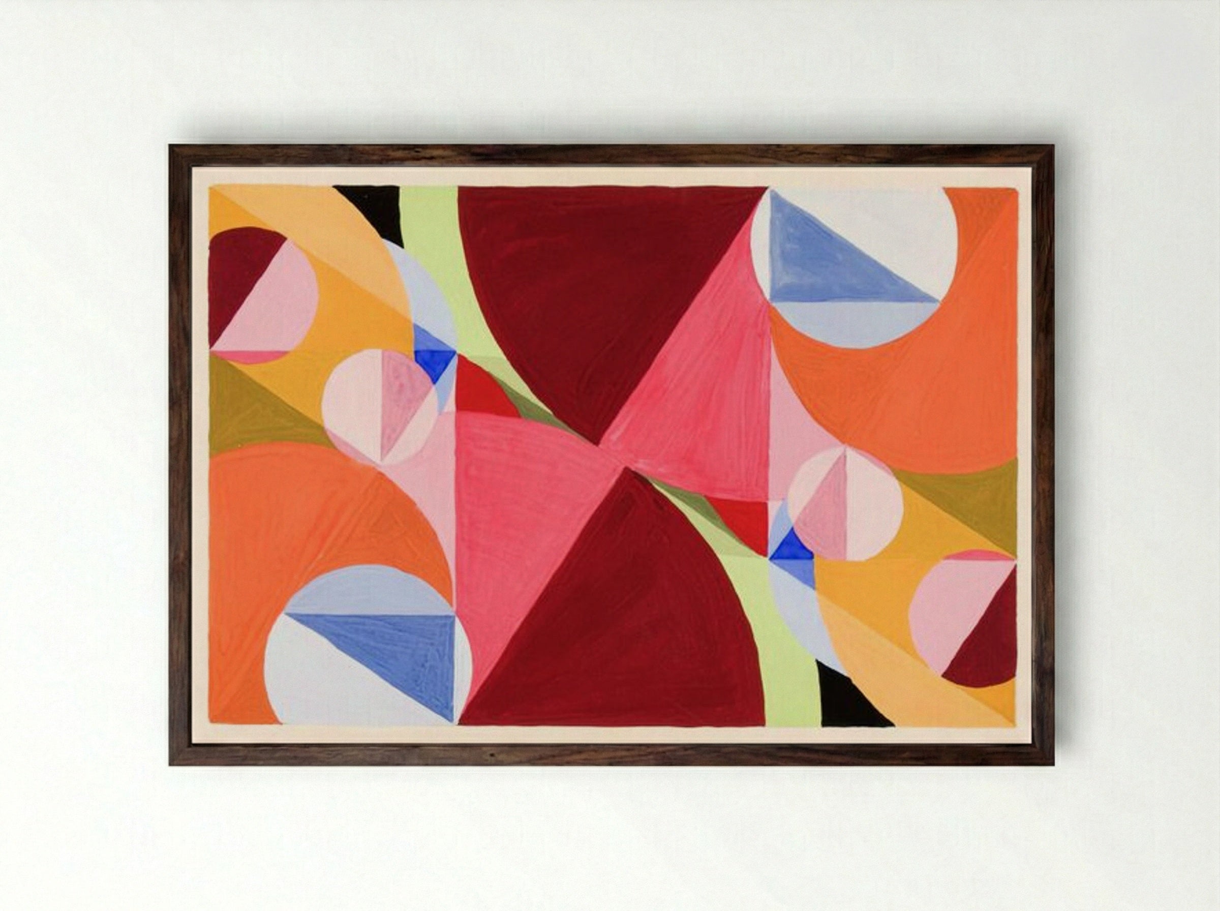 Area Broken by Perpendiculars - Joseph Schillinger - Framed Print Dark Wood