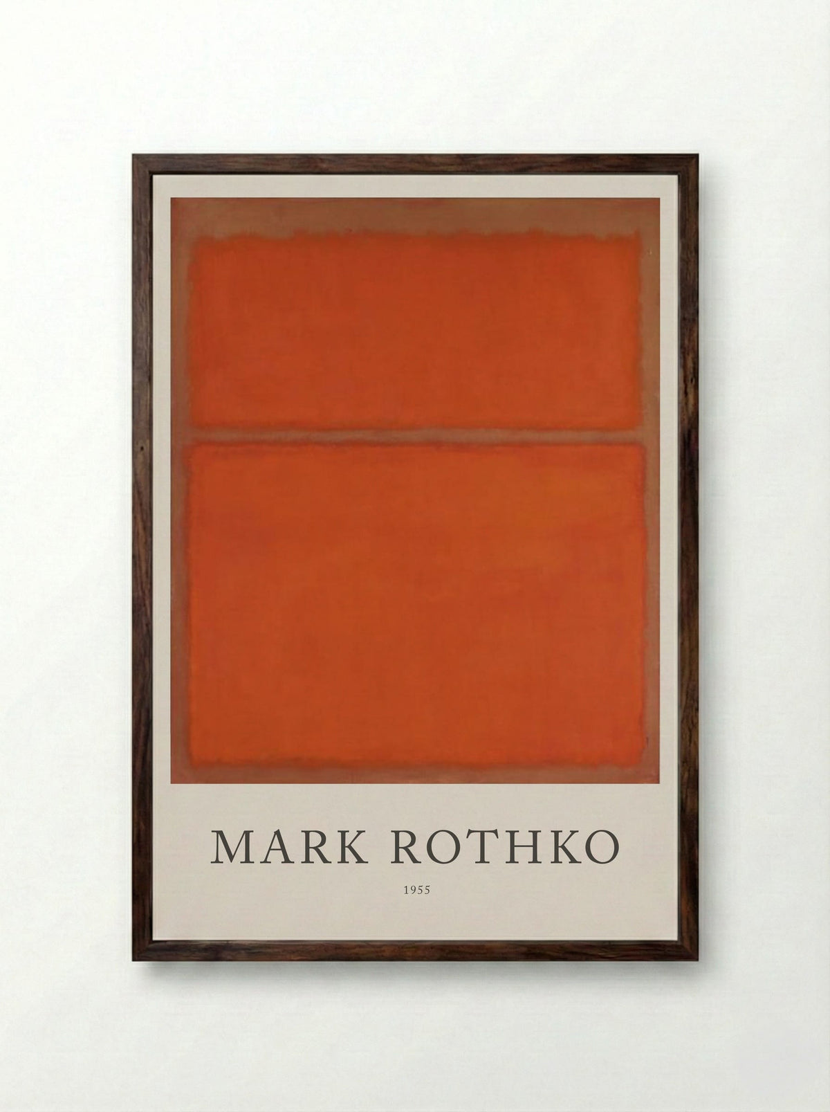 Untitled (Orange and Brown) - Mark Rothko - Framed Print Dark Wood