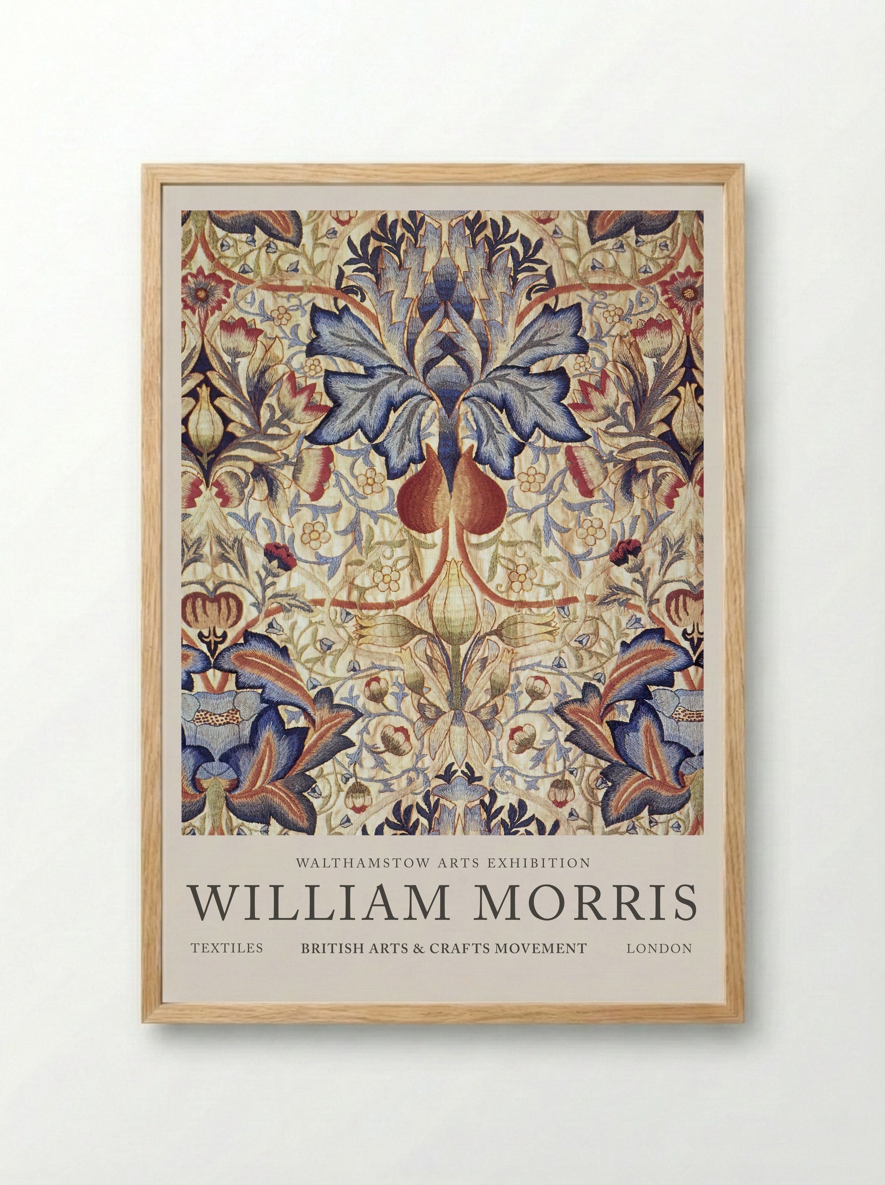 Acanthus Embroidered Panel - William Morris - Framed Print Wood