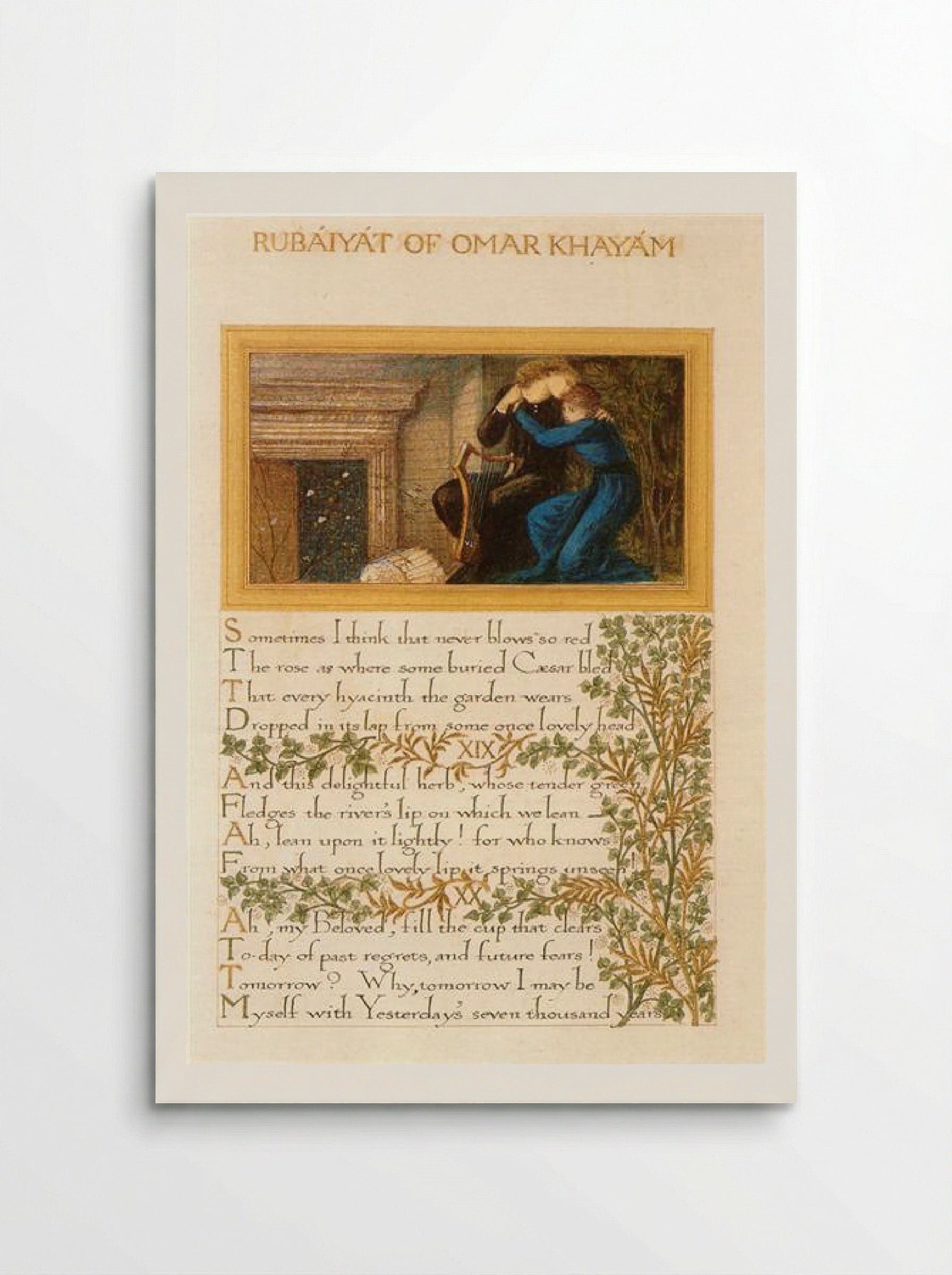 The Rubaiyat of Omar Khayyam, text and decoration by Morris with illustrations by Burne-Jones - William Morris - Poster