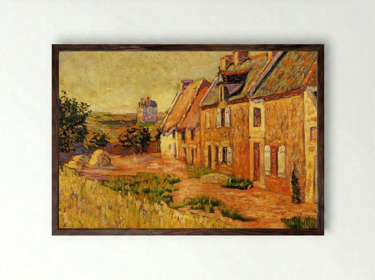 Saint Briac, Courtyard of the Ville Hue - Paul Signac - Framed Print Dark Wood