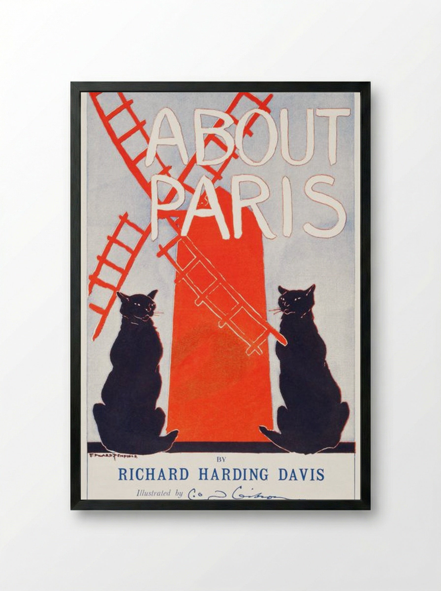 About Paris - Edward Penfield - Framed Print Black