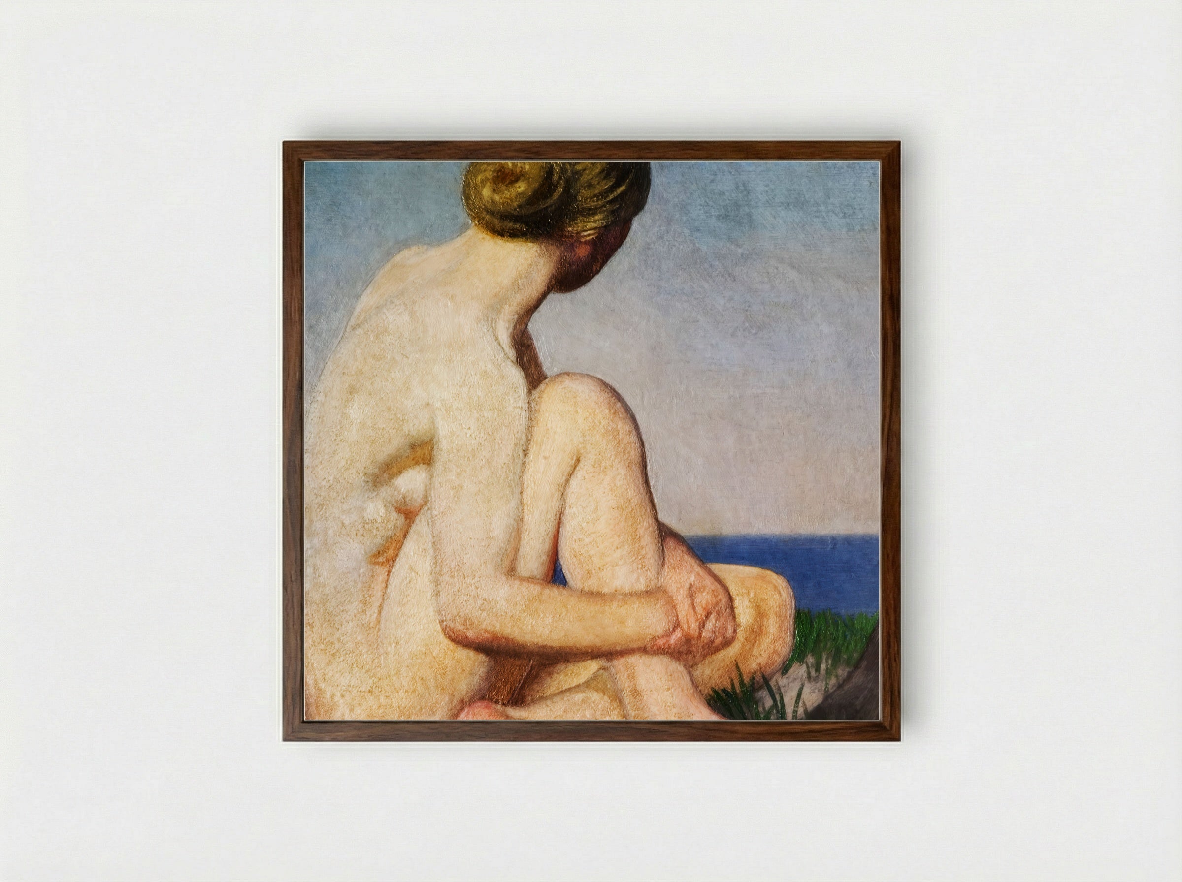 The Watcher - George Clausen - Framed Print Dark Wood