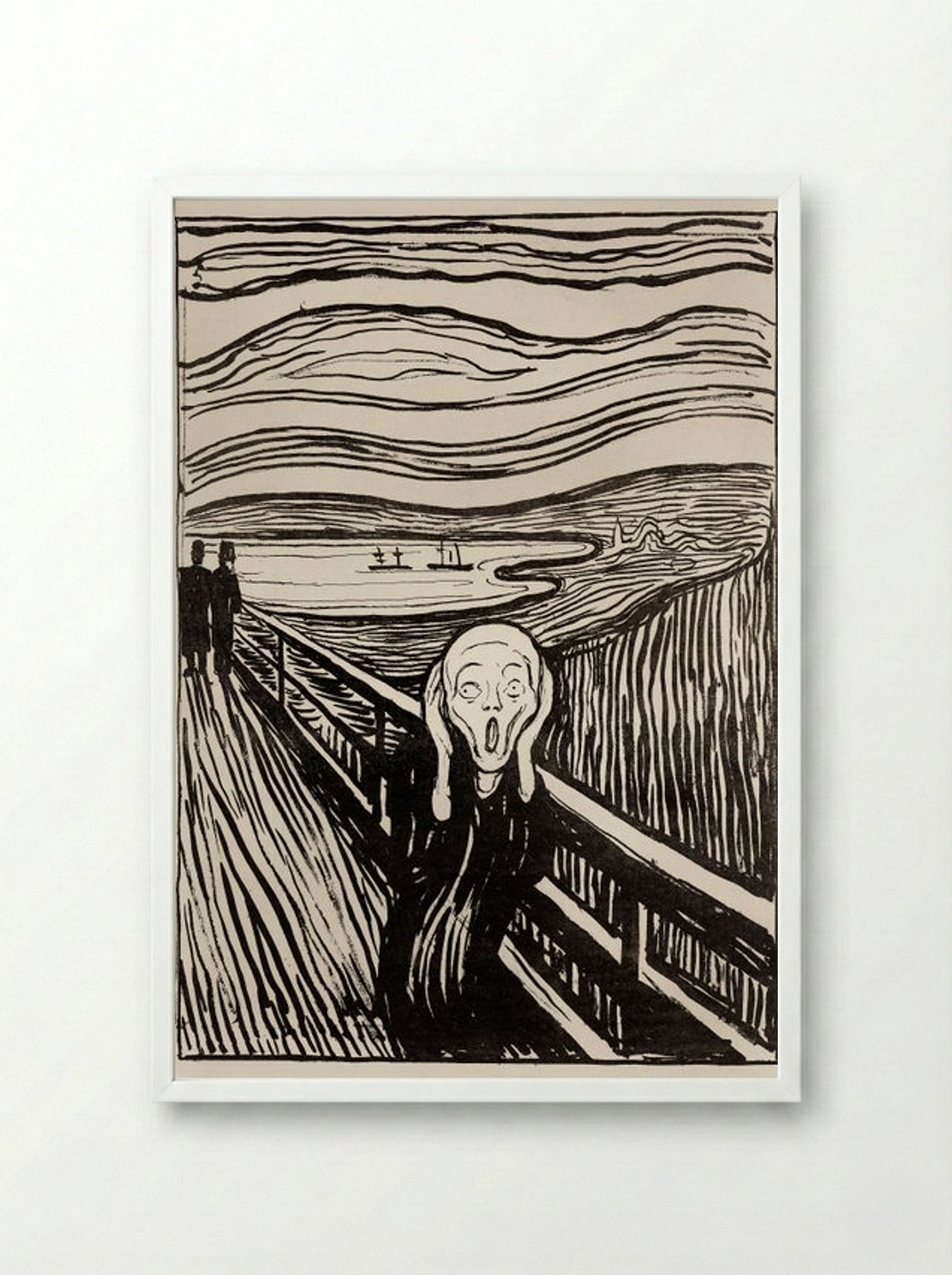 The Scream - Edvard Munch - Framed Print White