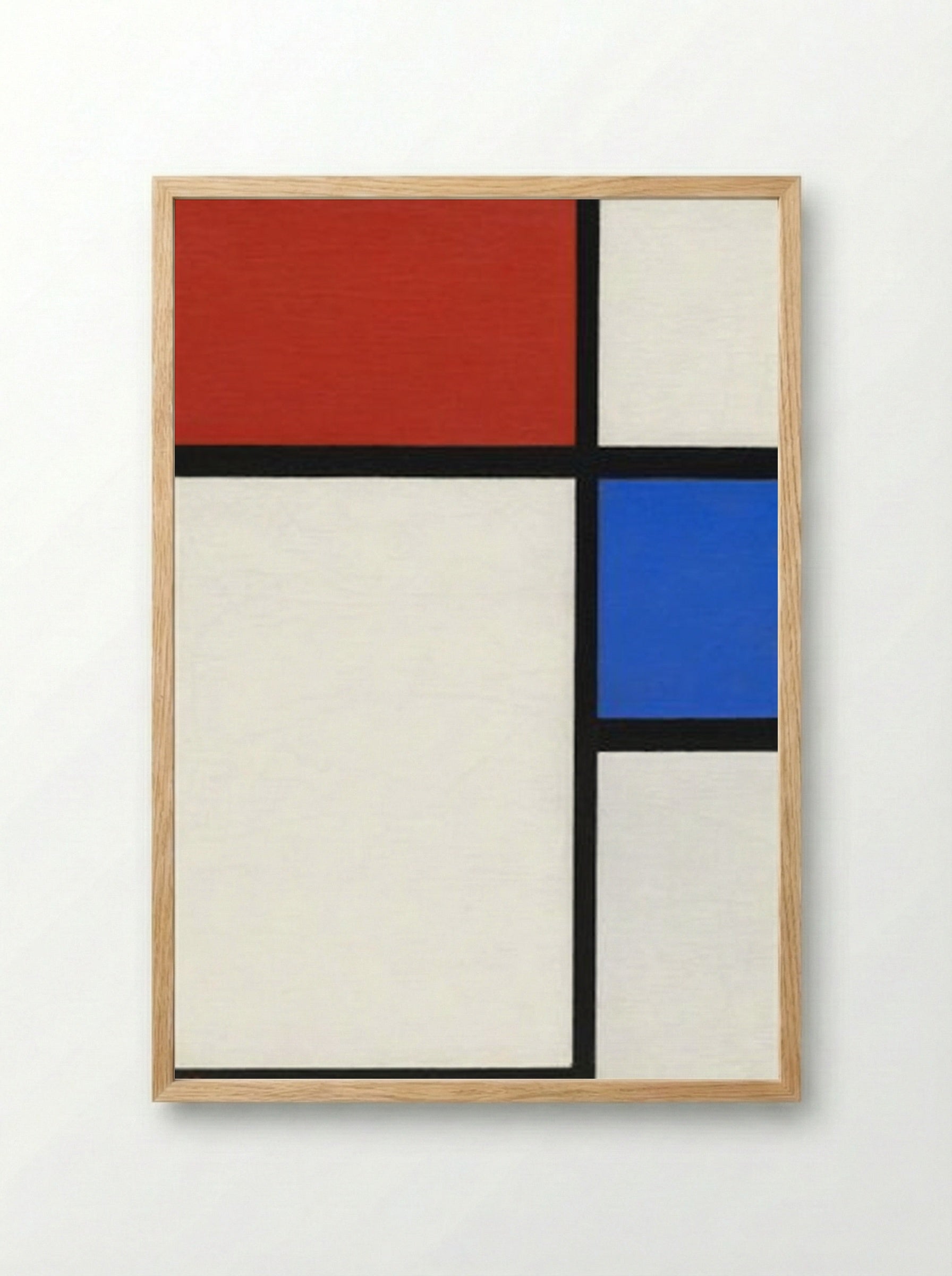Composition No. II with Red and Blue - Piet Mondrian - Framed Print Wood
