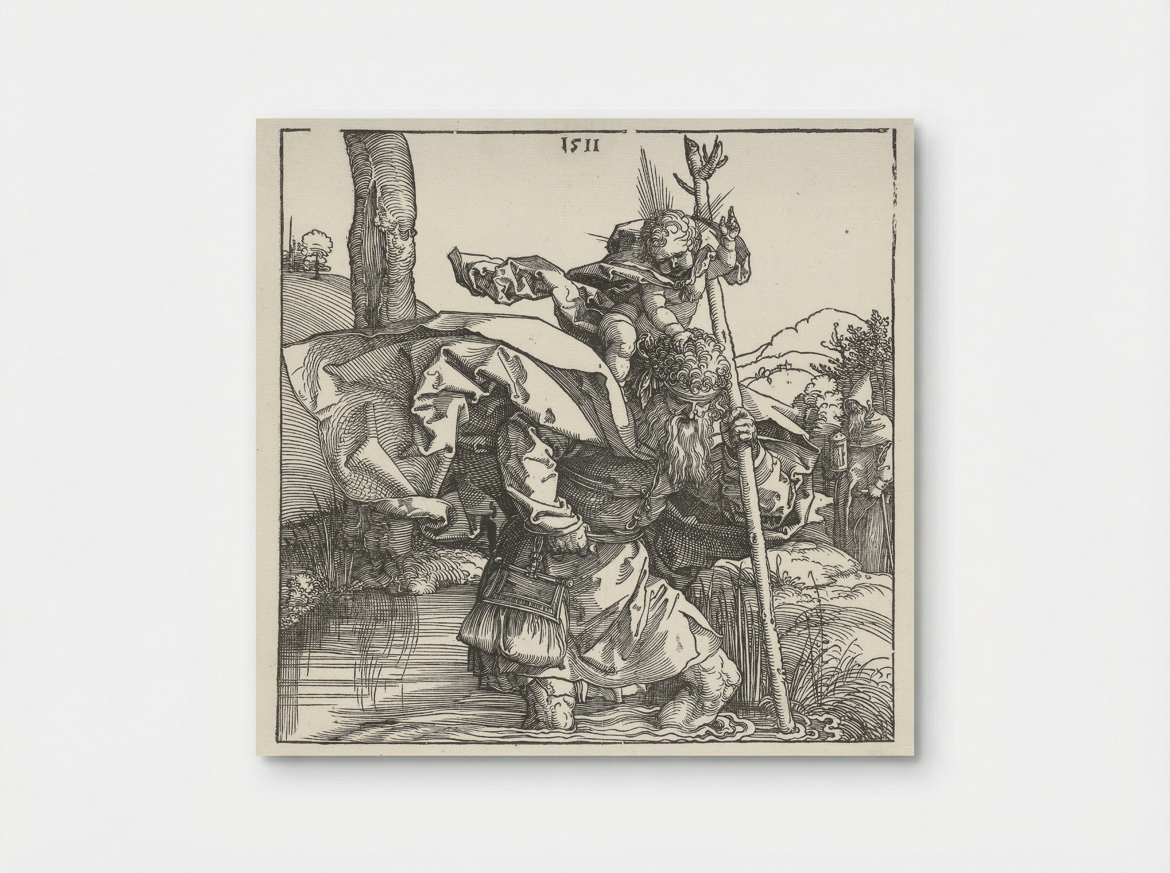 Saint Christopher Carrying the Christ Child - Albrecht Dürer - Poster