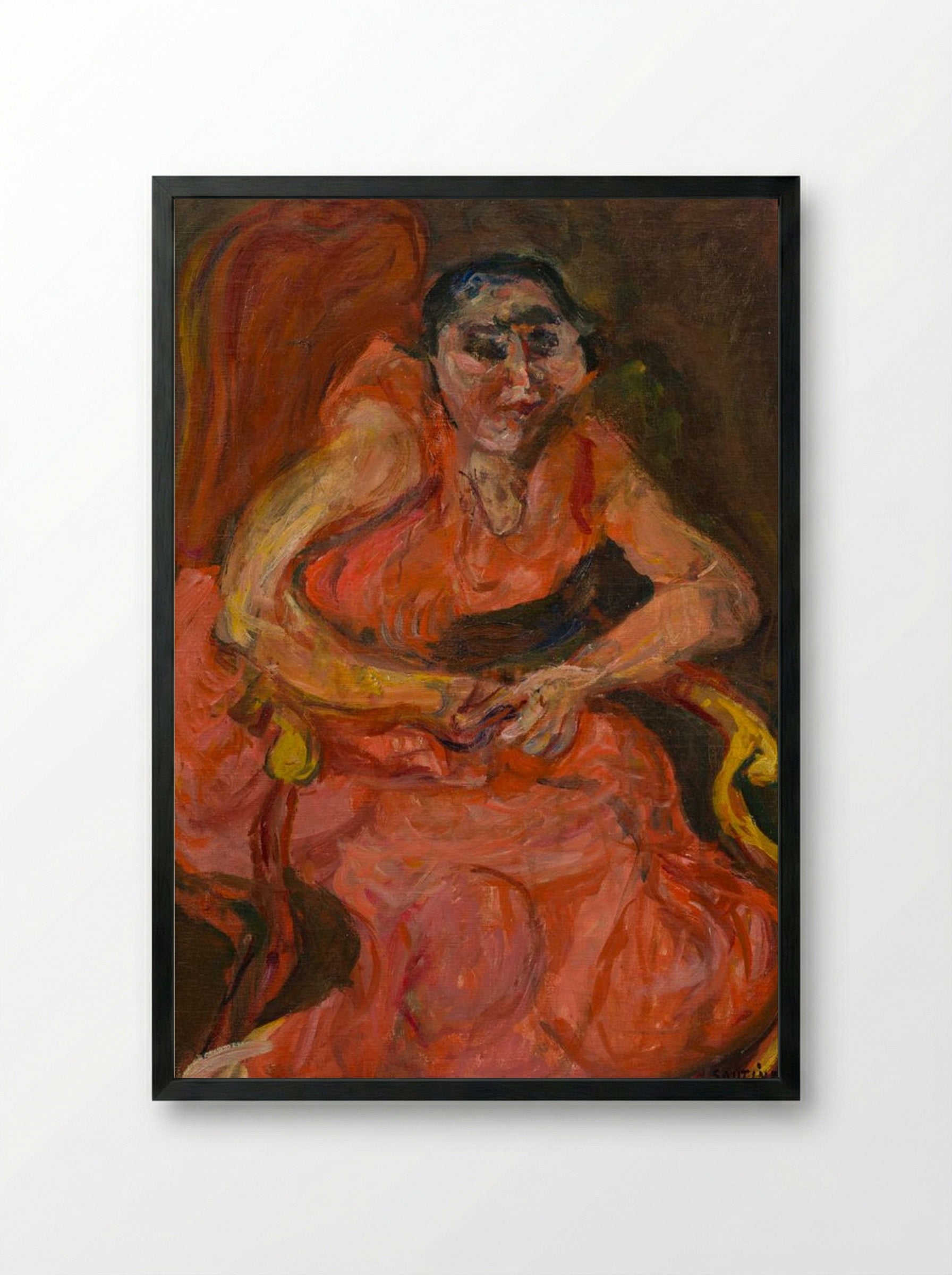 Woman in Pink - Chaïm Soutine - Framed Print Black
