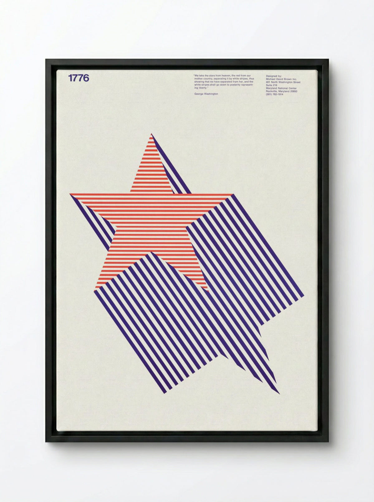 We take the stars from heaven, the red from our mother country - Michael David Brown - Framed Canvas Black