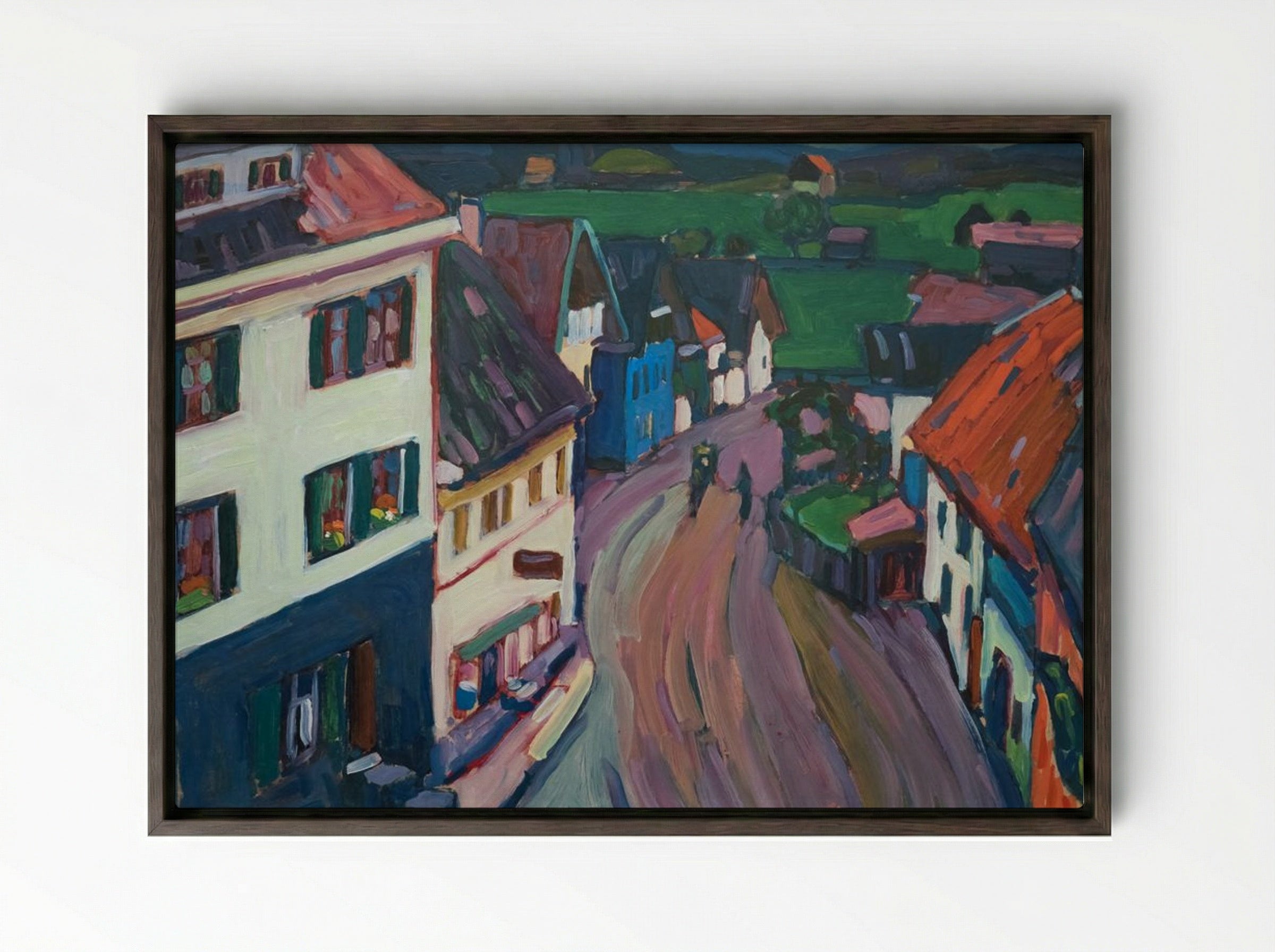 View from the Window of the Griesbräu - Alexej von Jawlensky - Framed Canvas Dark Wood