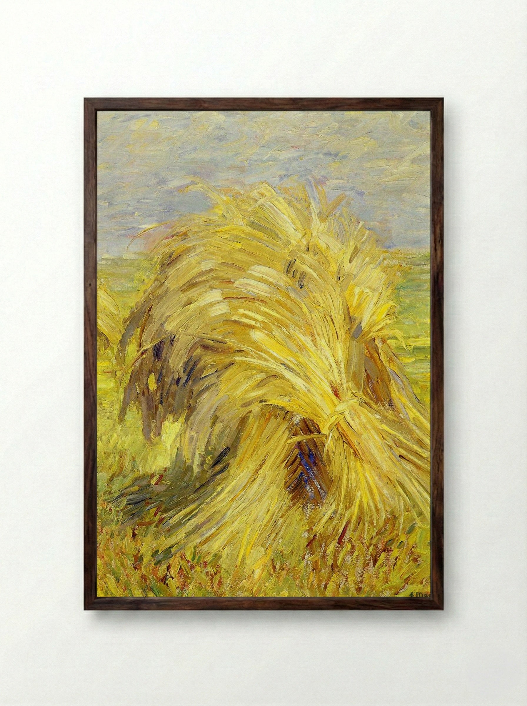 Sheaf of Grain - Franz Marc - Framed Print Dark Wood
