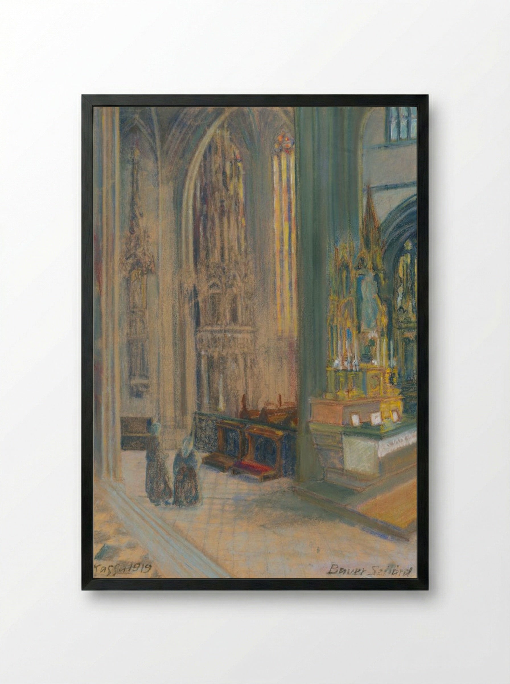 Interior of Košice Cathedral - Konstantin Bauer - Framed Print Black