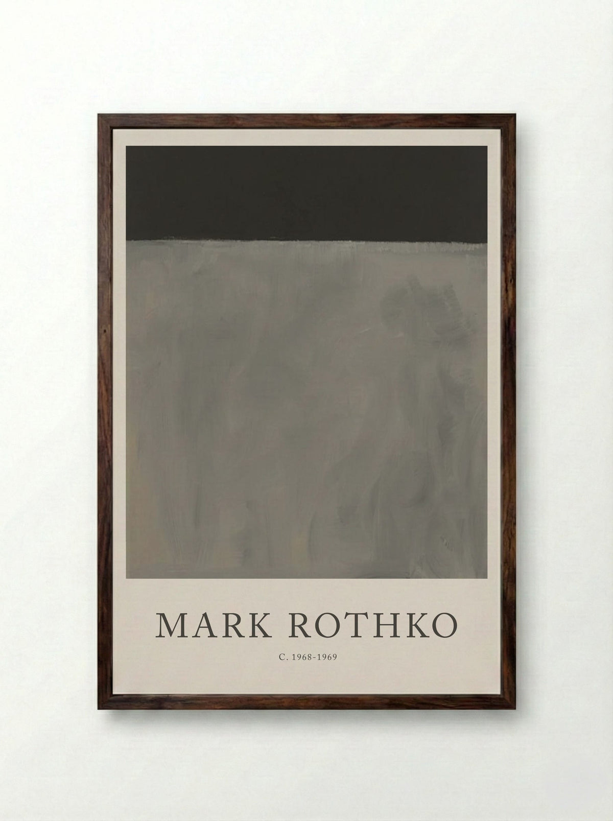 Untitled (Grey and Black) - Mark Rothko - Framed Print Dark Wood