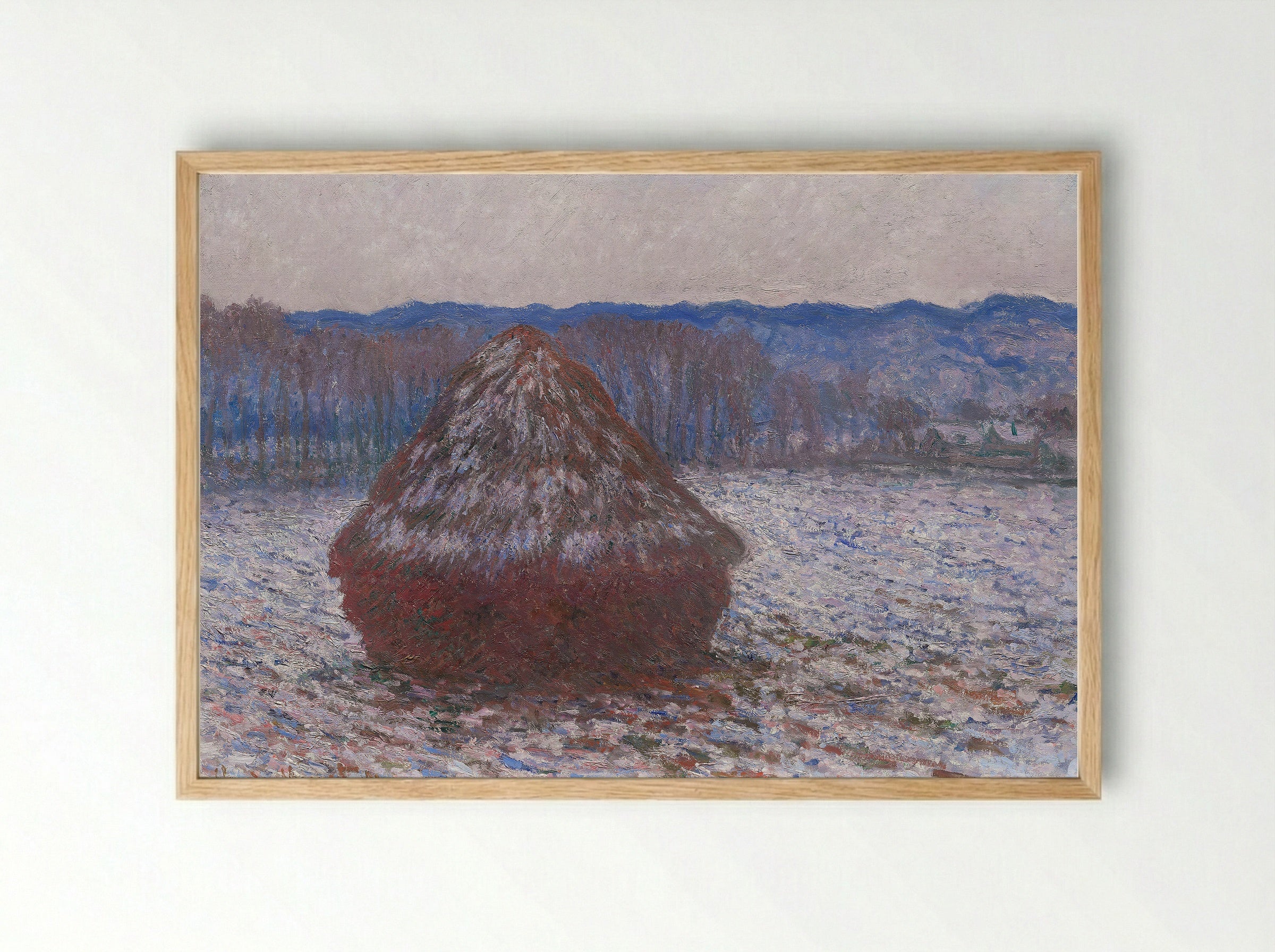 Stack of Wheat (Snow Effect, Morning) - Claude Monet - Framed Print Wood