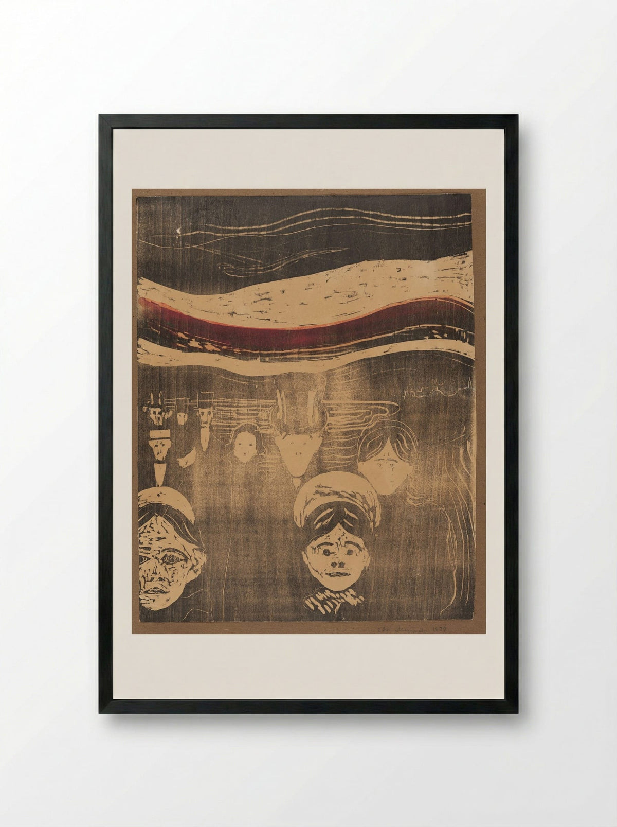 Angst - Edvard Munch - Framed Print Black