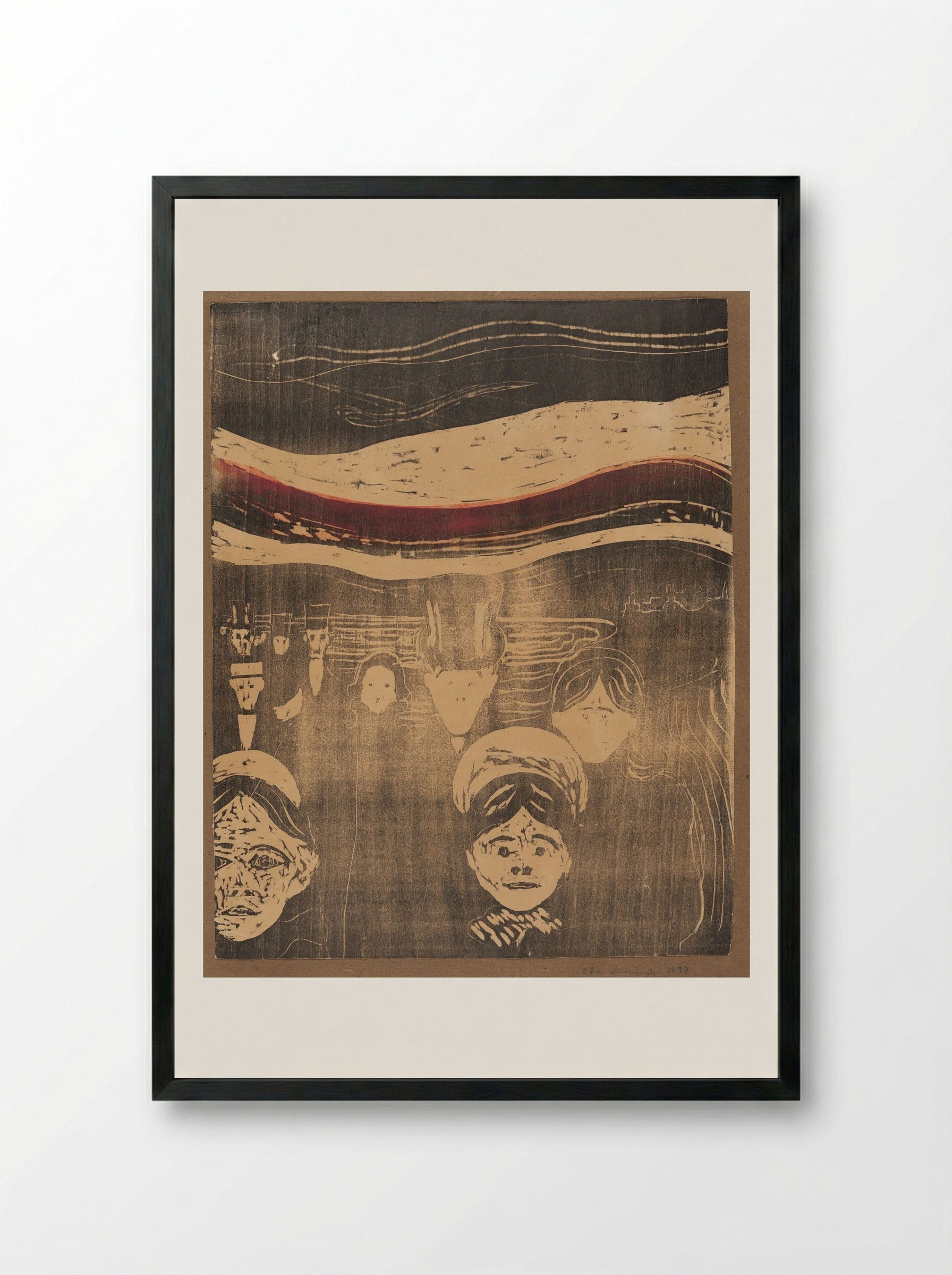 Angst - Edvard Munch - Framed Print Black