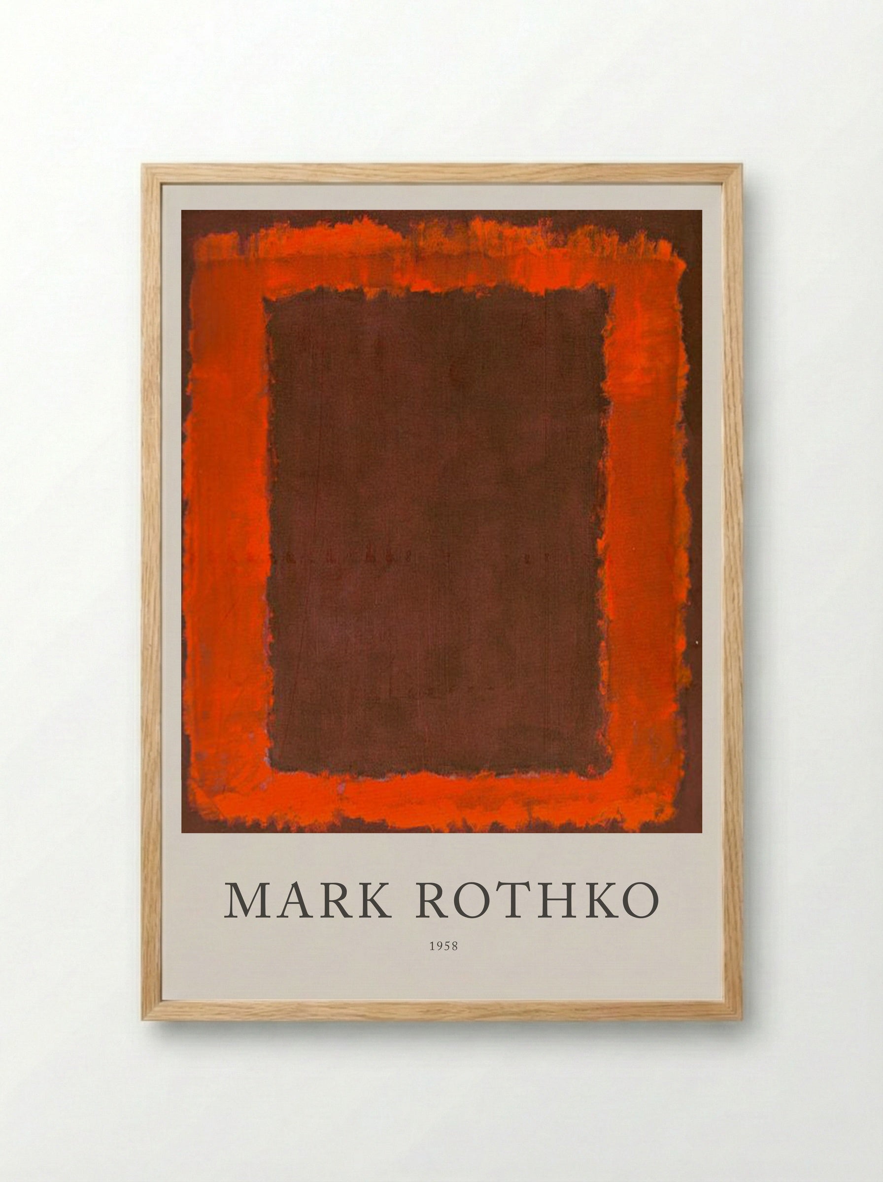 Untitled (Brown and Orange Rectangle) - Mark Rothko - Framed Print Wood