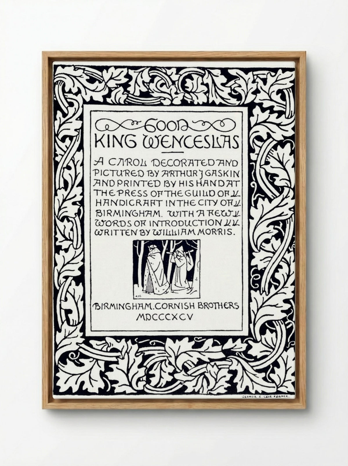 Good King Wenceslas (Manuscript Page) - William Morris - Framed Canvas Wood