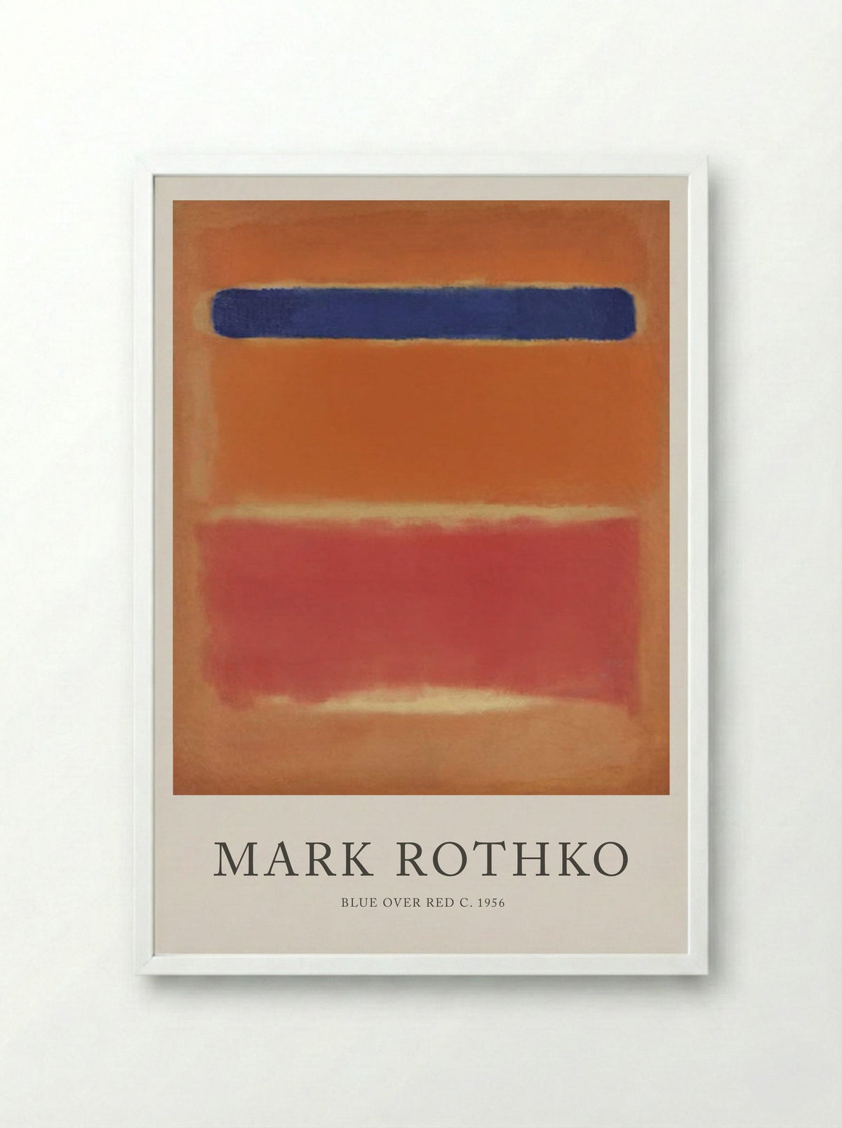 Blue Over Red - Mark Rothko - Framed Print White