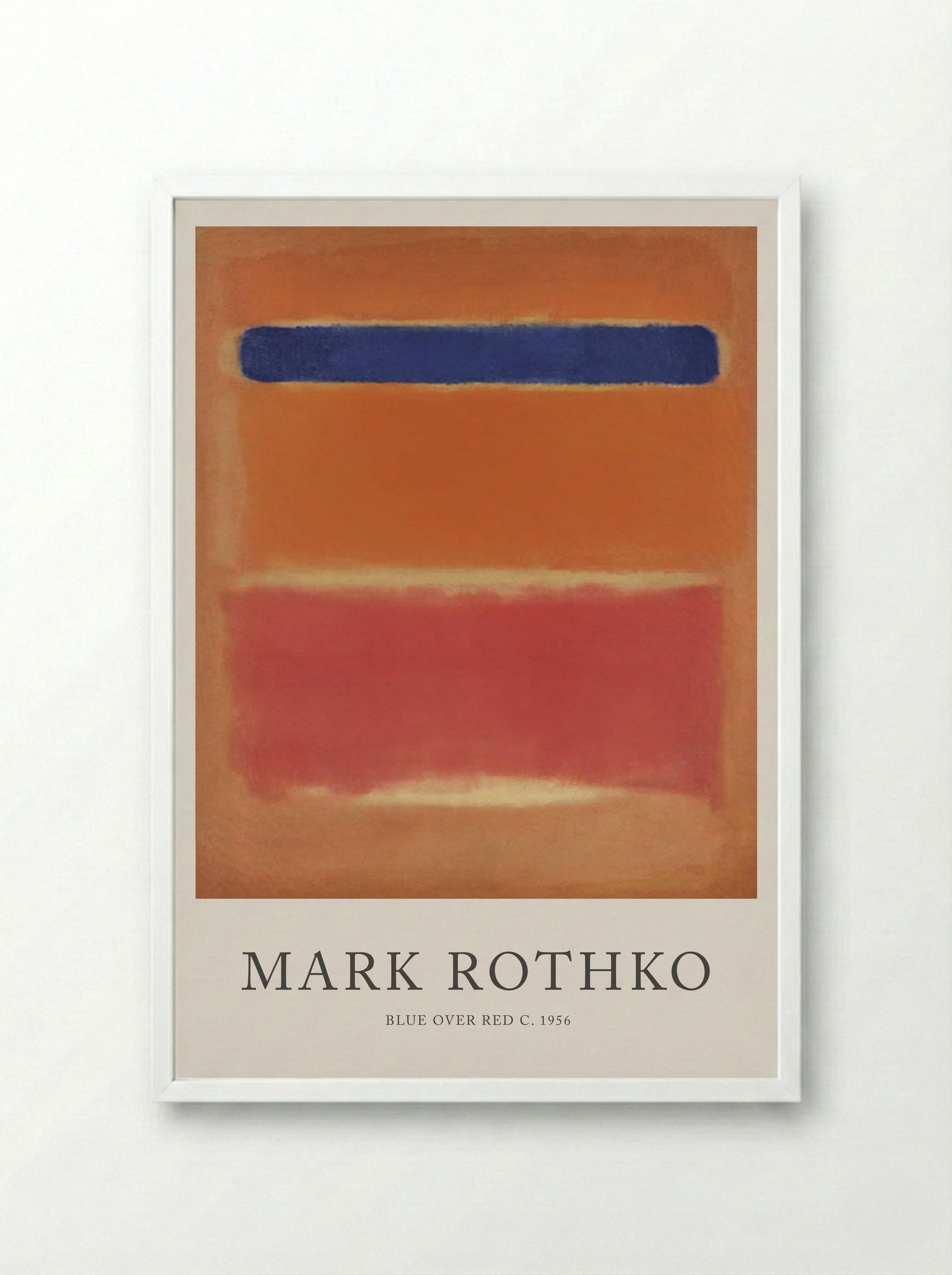 Blue Over Red - Mark Rothko - Framed Print White
