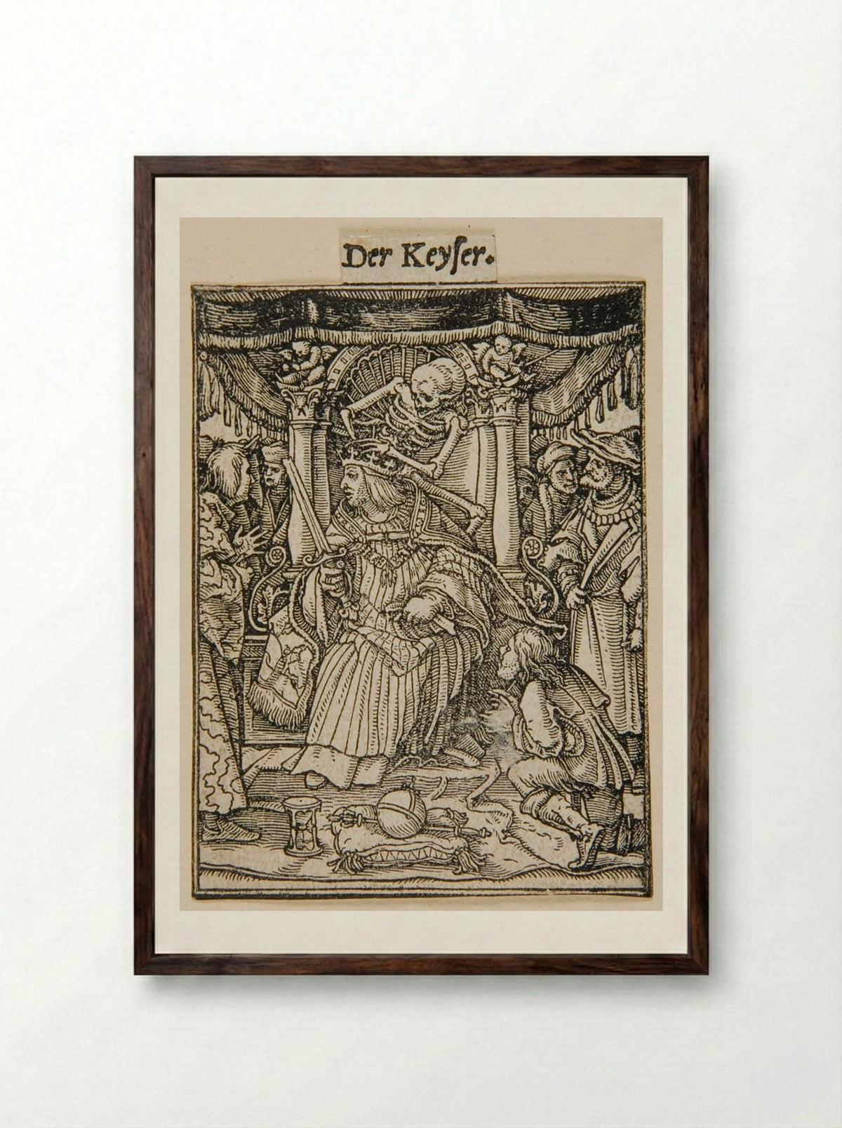 The Emperor - Hans Holbein the Younger - Framed Print Dark Wood
