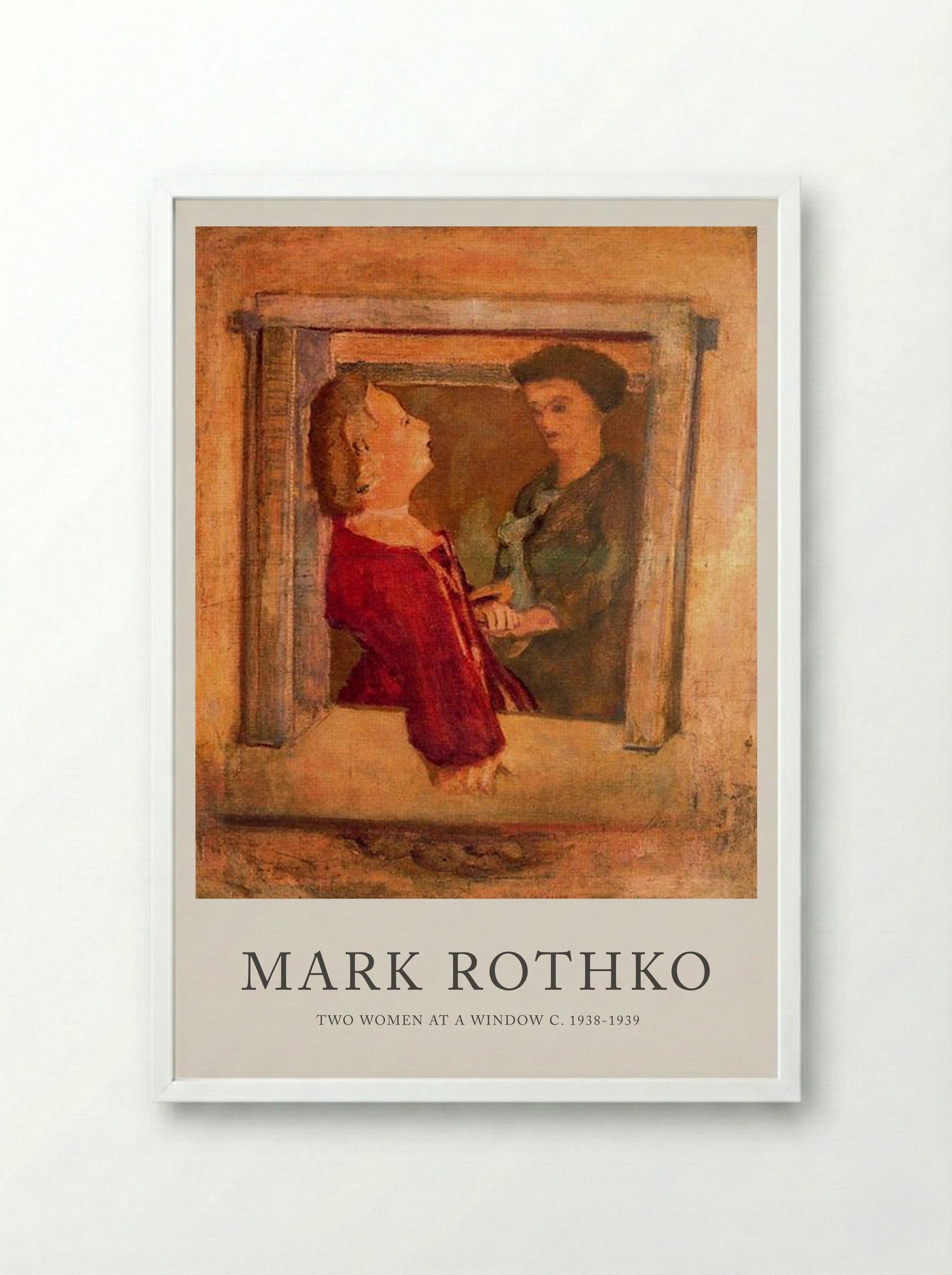 Two Women at a Window - Mark Rothko - Framed Print White