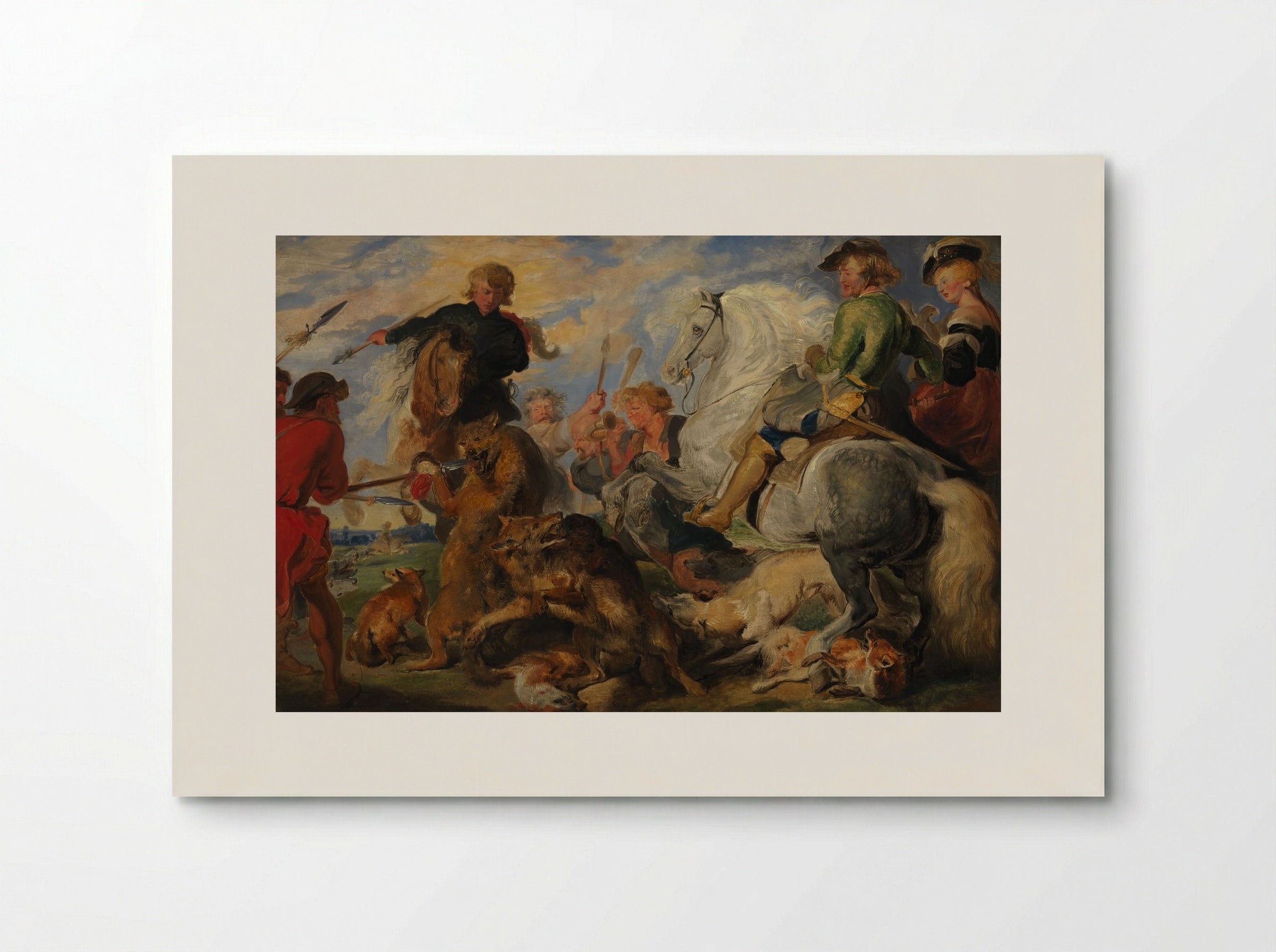 Copy after Rubens's Wolf and Fox Hunt - Peter Paul Rubens - Poster