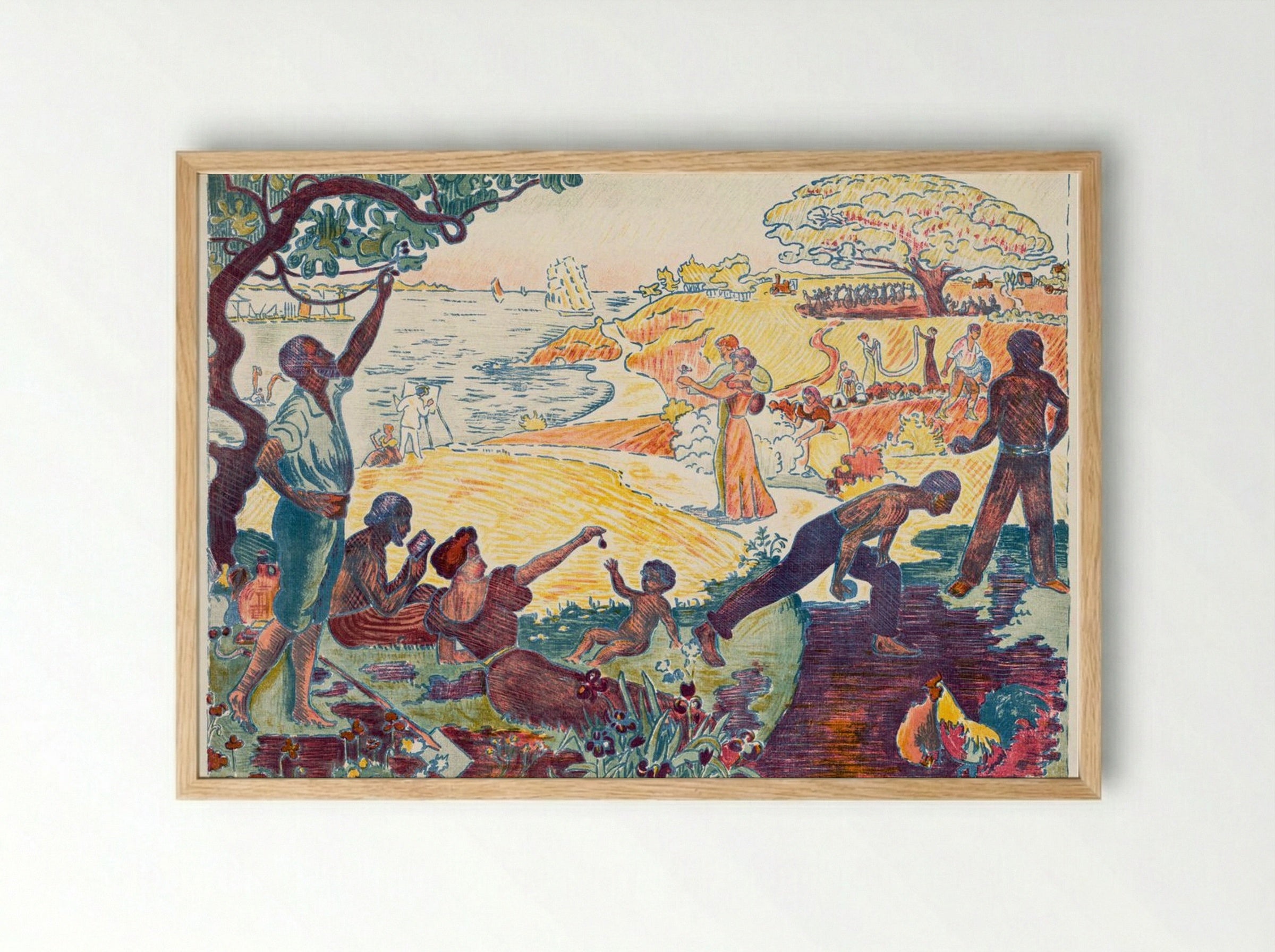 Harmonious Times - Paul Signac - Framed Print Wood