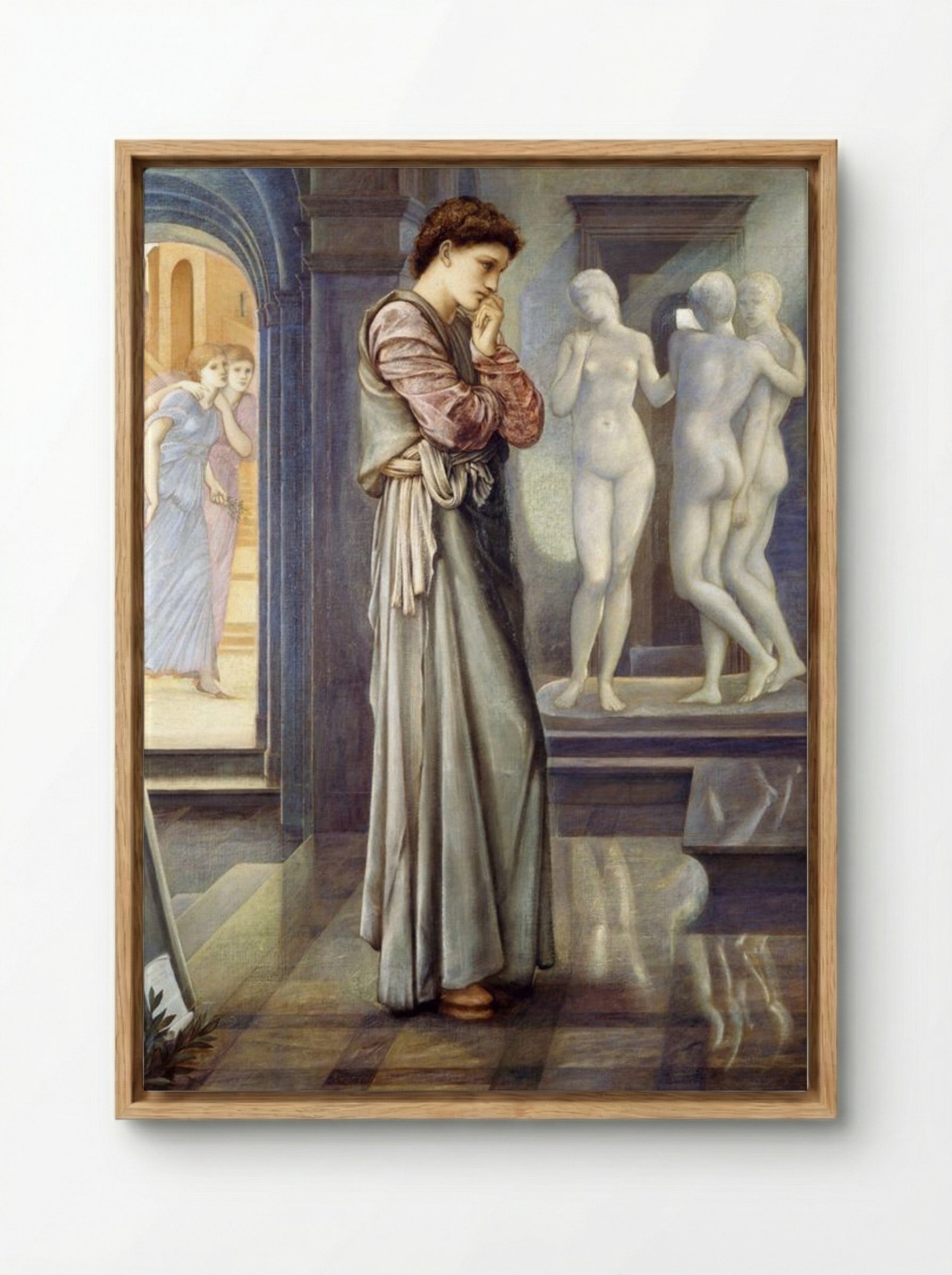 Pygmalion and the Image: The Heart Desires - Edward Burne-Jones - Framed Canvas Wood