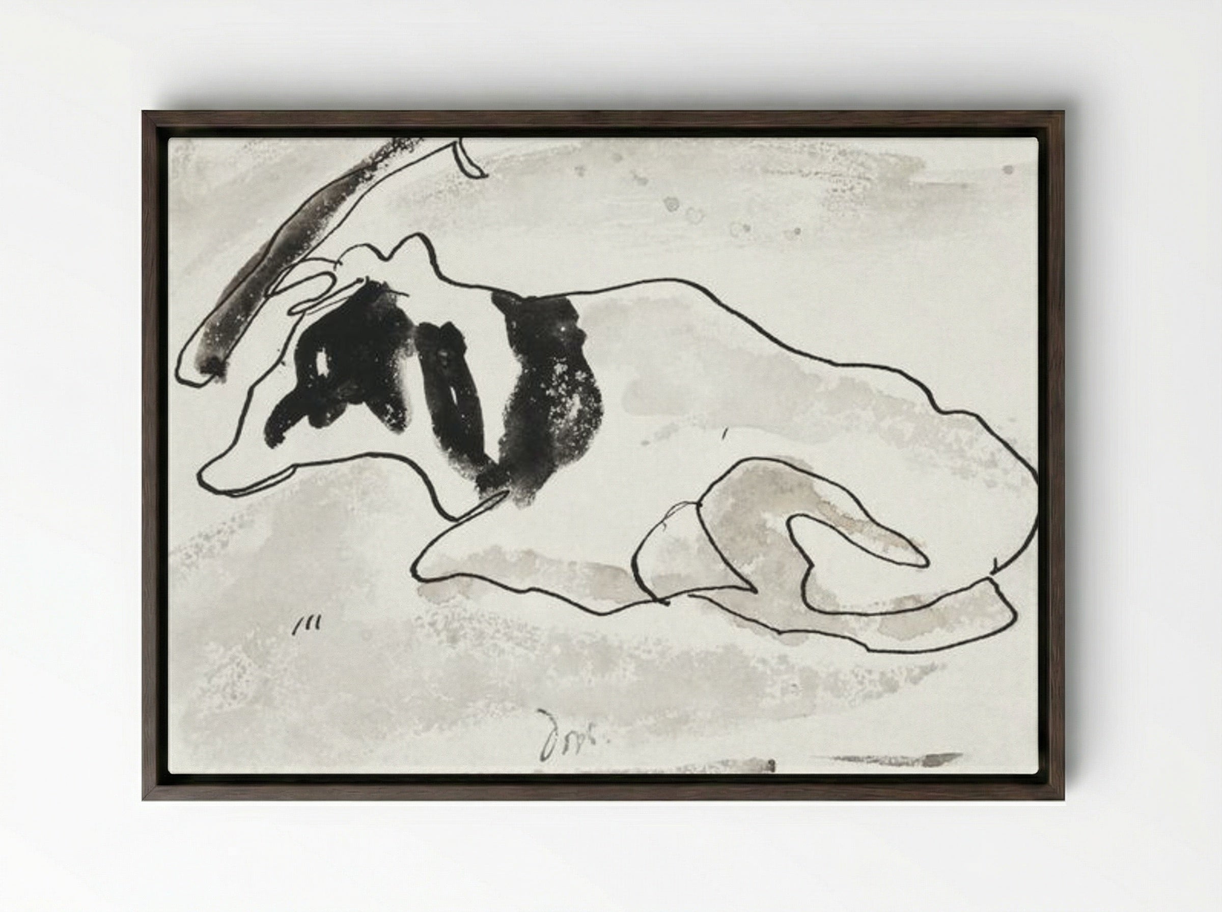 Cow II - Arthur Dove - Framed Canvas Dark Wood