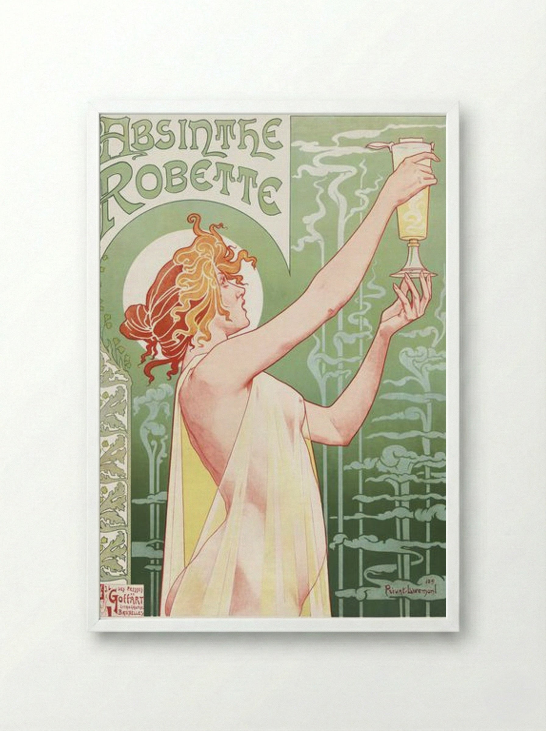Absinthe Robette - Privat Livemont - Framed Print White