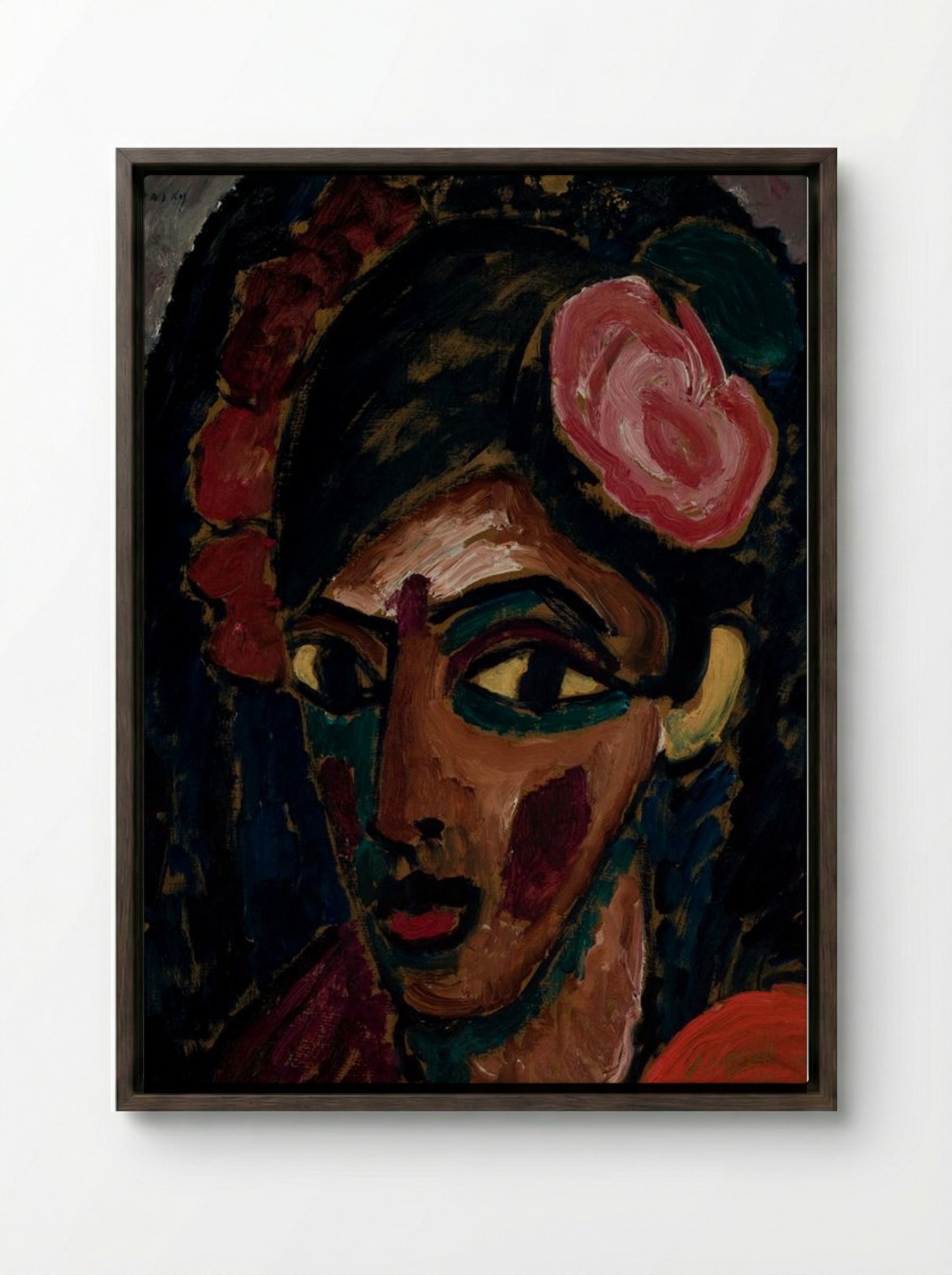 Egyptian Girl - Alexej von Jawlensky - Framed Canvas Dark Wood