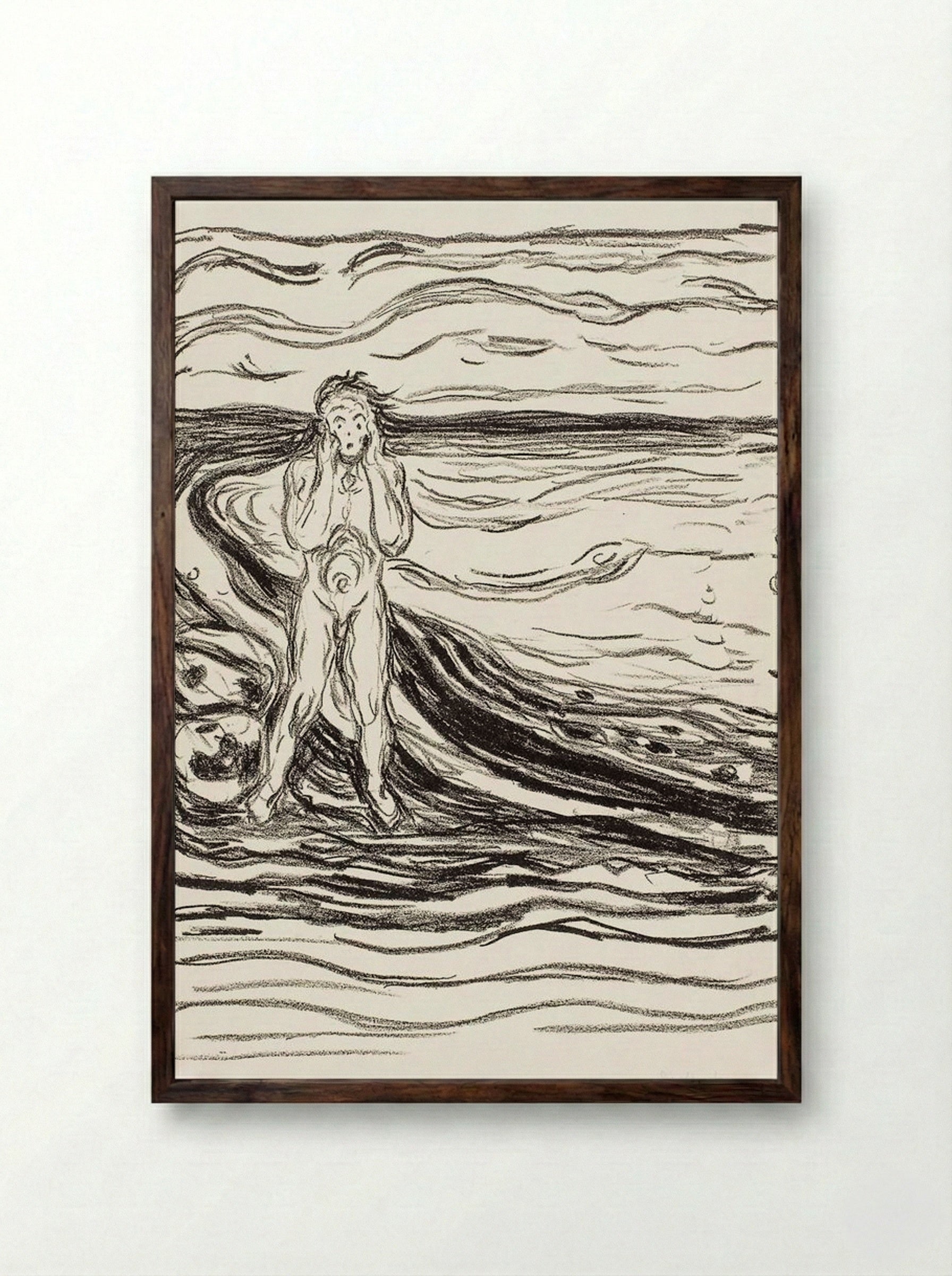 Despair - Edvard Munch - Framed Print Dark Wood