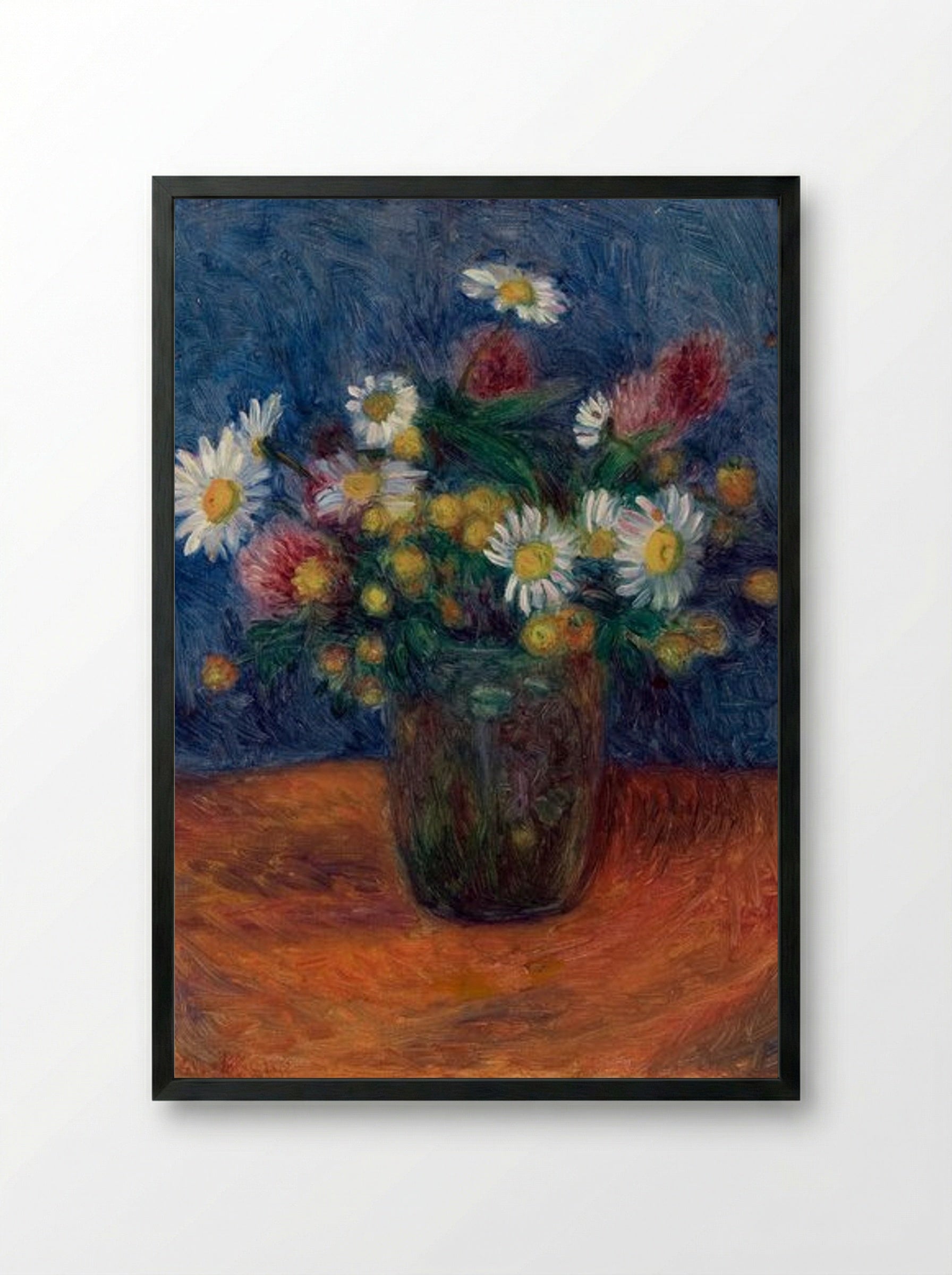 Flowers in a Vase - William James Glackens - Framed Print Black